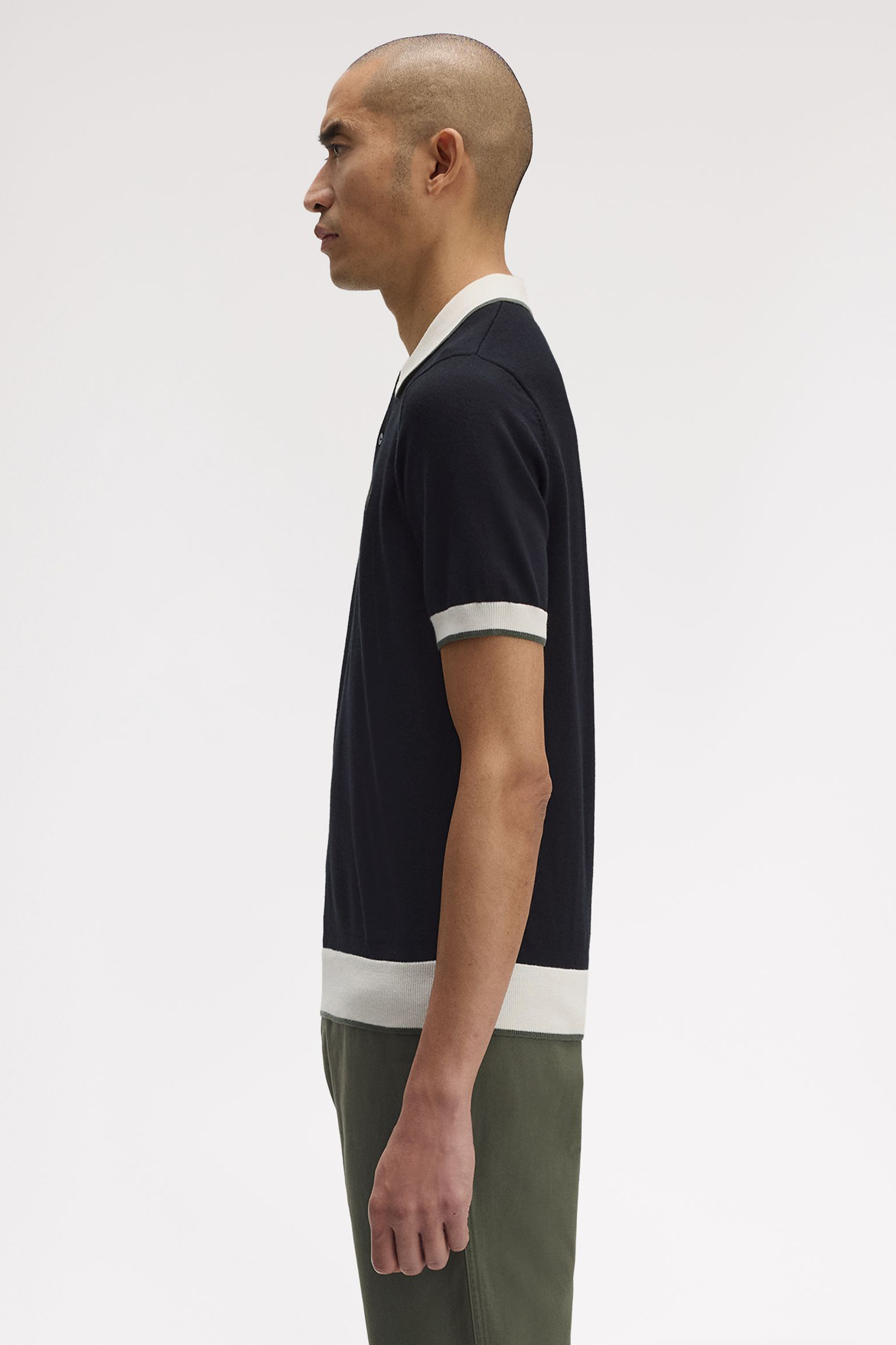 CONTRAST TIPPED KNITTED SHIRT thumbnail 7