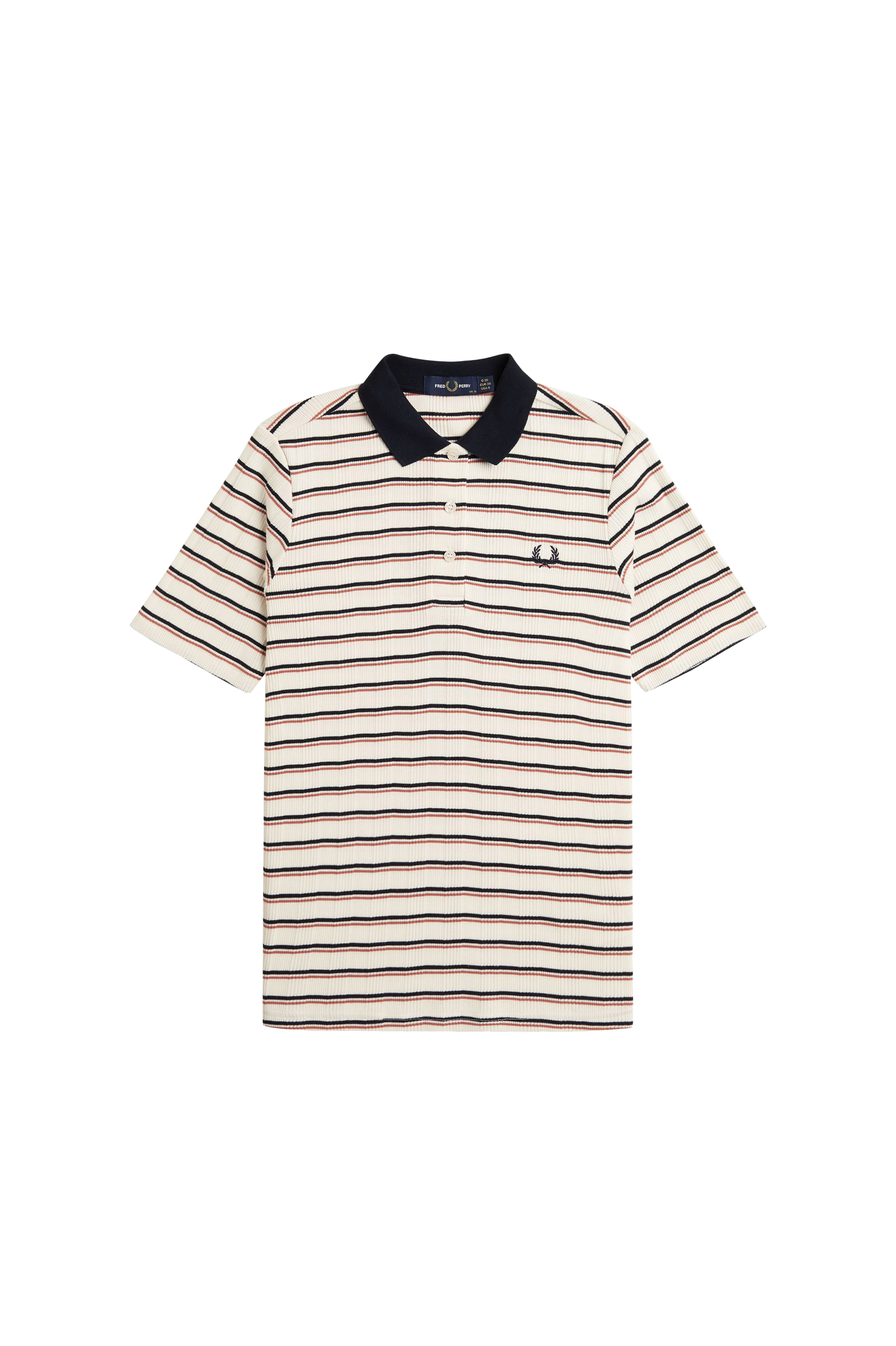 STRIPED RIBBED POLO SHIRT