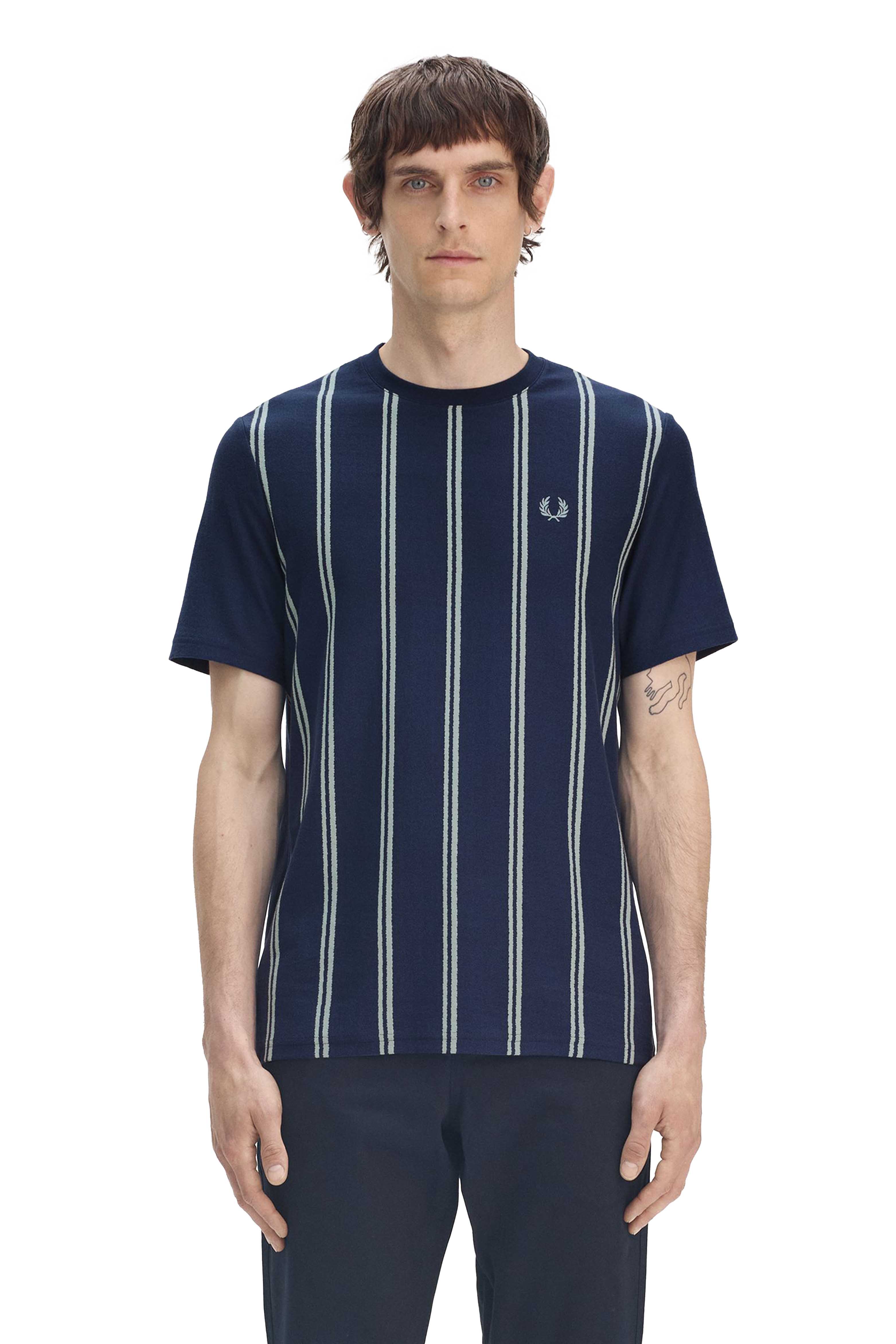 STRIPED CREPE PIQUE T-SHIRT thumbnail 5