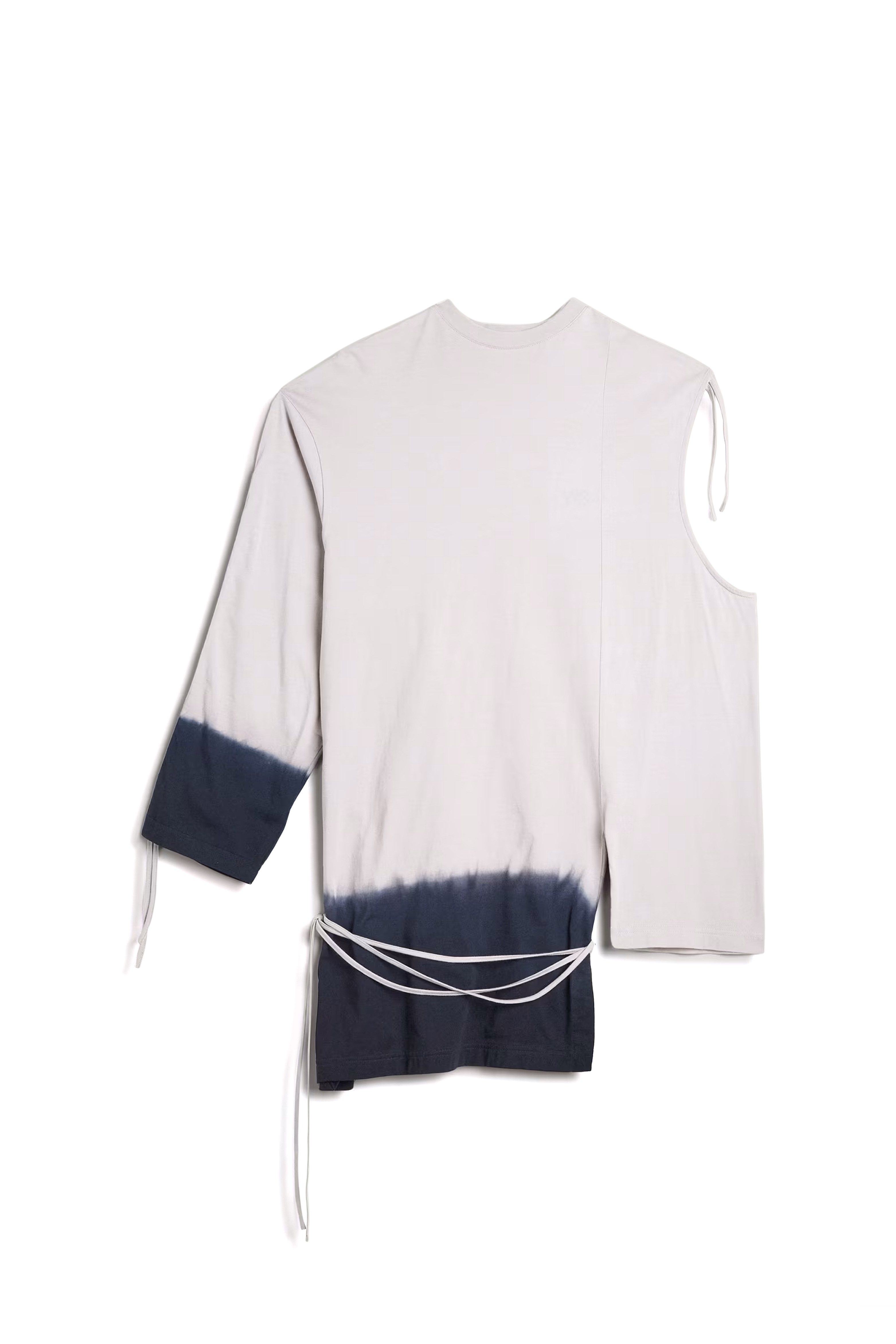 WOMEN'S ASYMMETRICAL DIP DYED DRAPED TOP