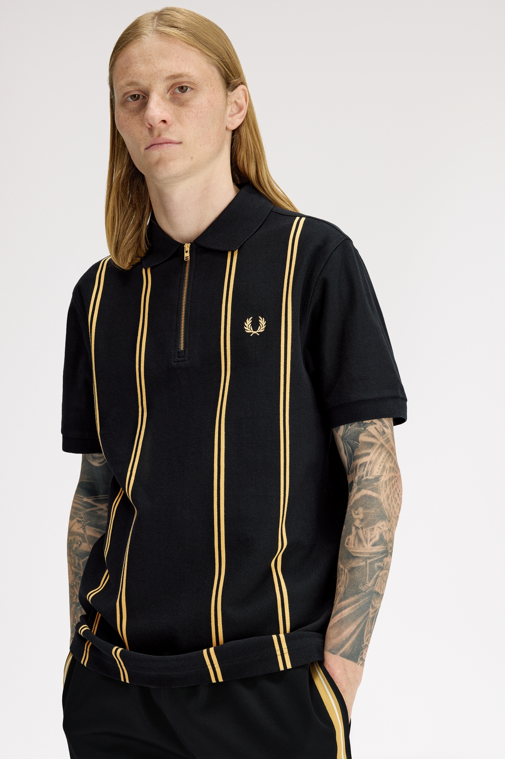 MEN'S VERTICAL STRIPE POLO SHIRT thumbnail 3