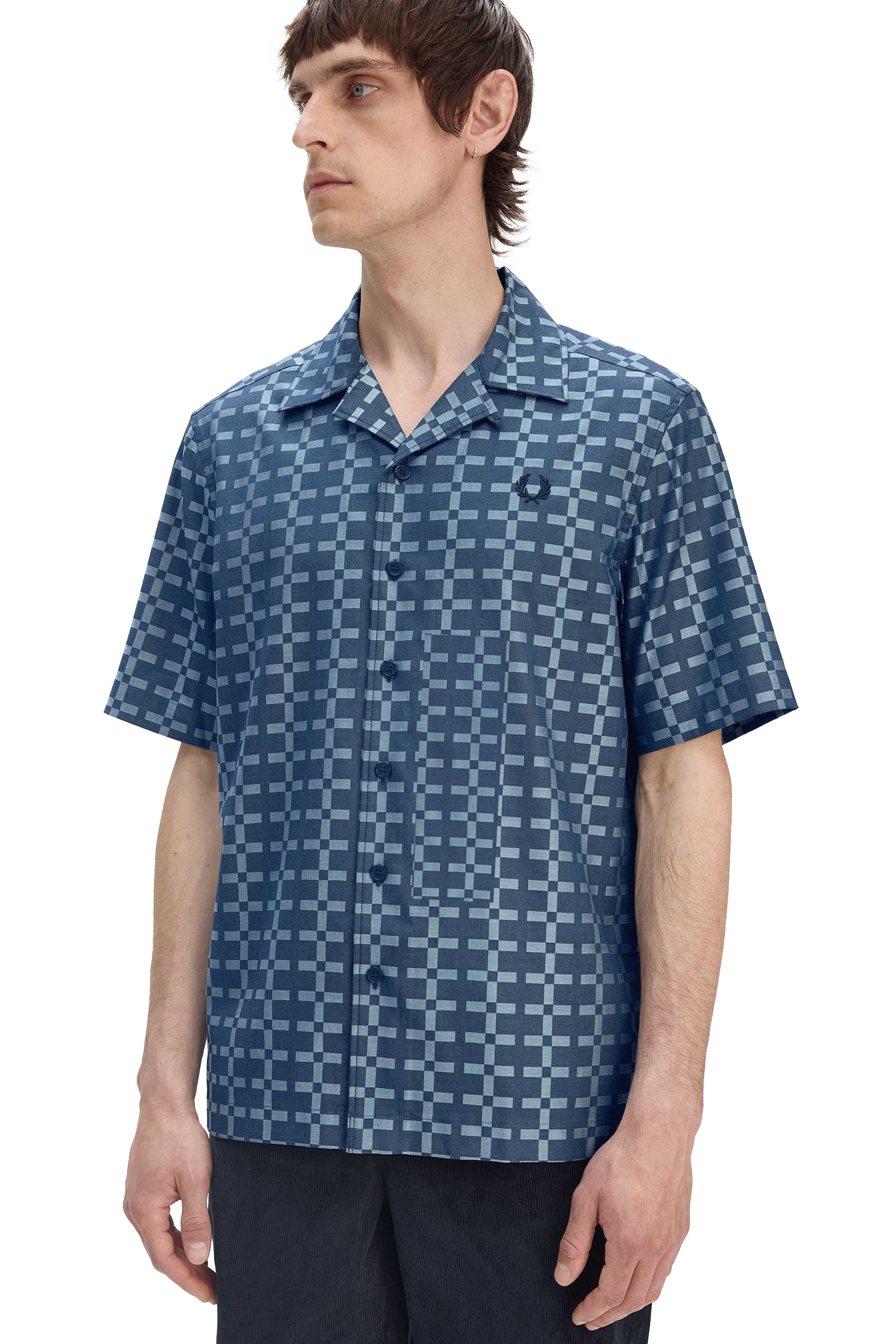 GEOMETRIC REVERE COLLAR SHIRT thumbnail 3