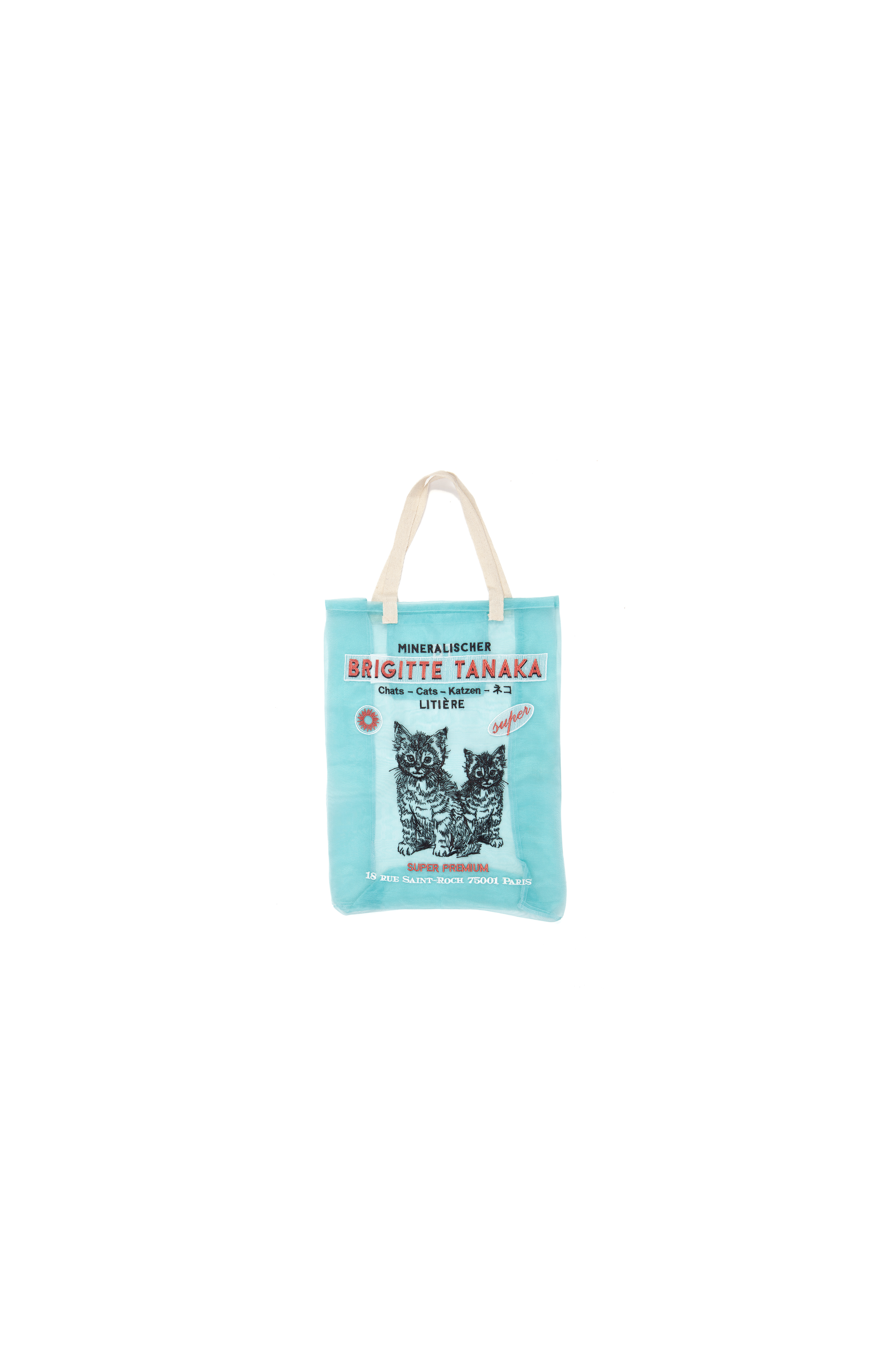 CHAT BLEU MENTHE TOTE BAG