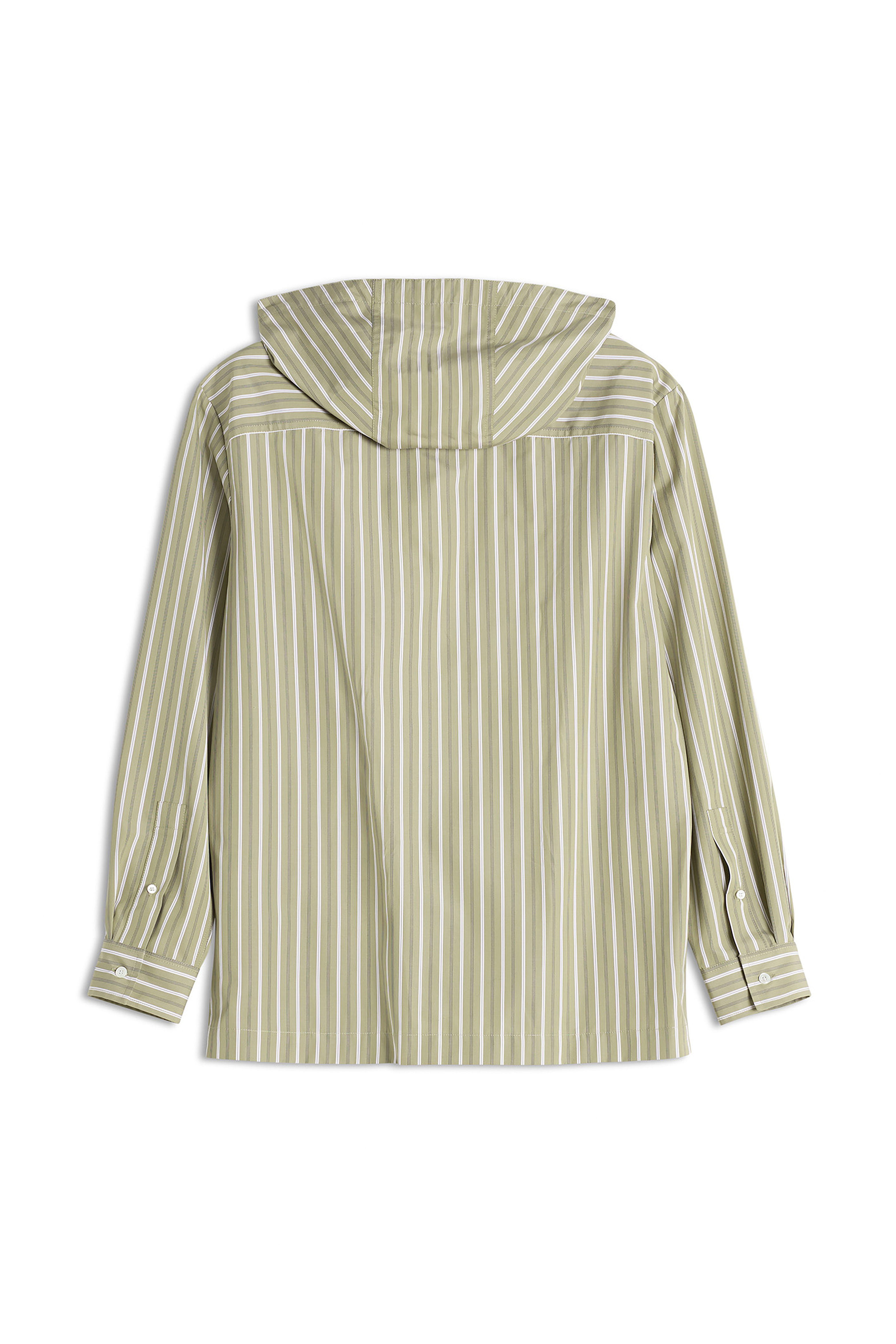 MENS FOX HEAD STRIPED HOODED LONG SLEEVE SHIRT thumbnail 2