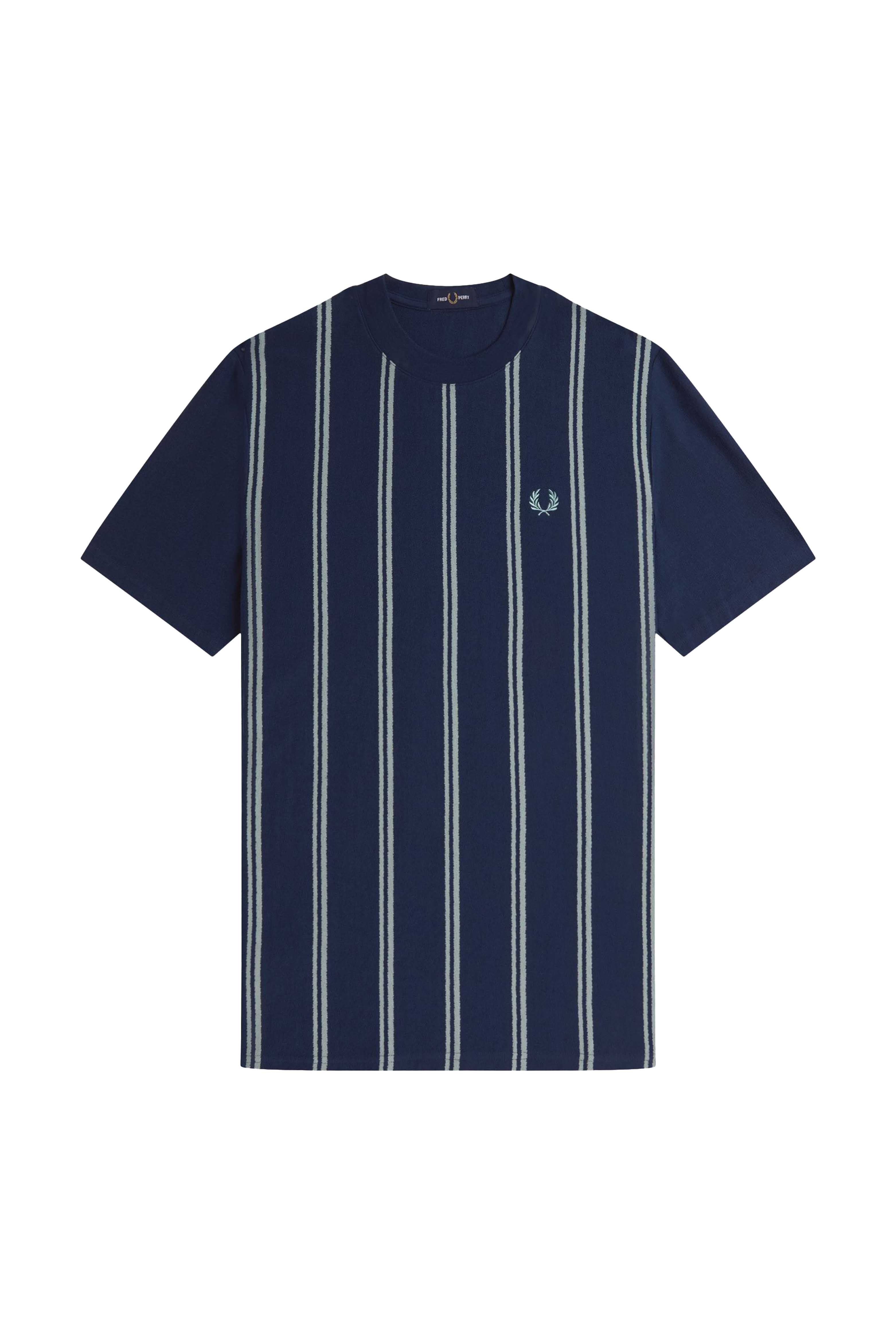 STRIPED CREPE PIQUE T-SHIRT