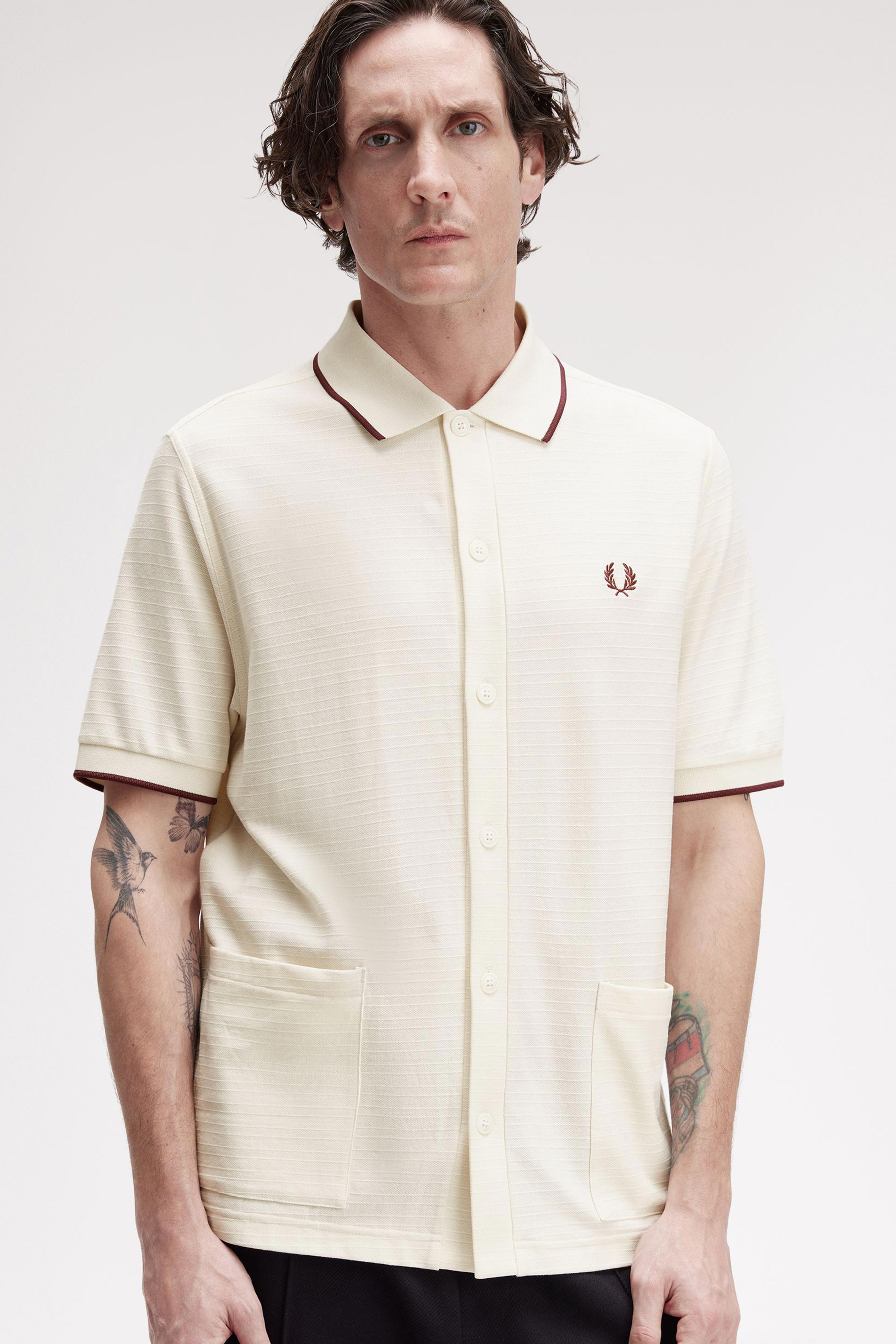 TXRD STRIPE BUTTON THRU POLO thumbnail 3
