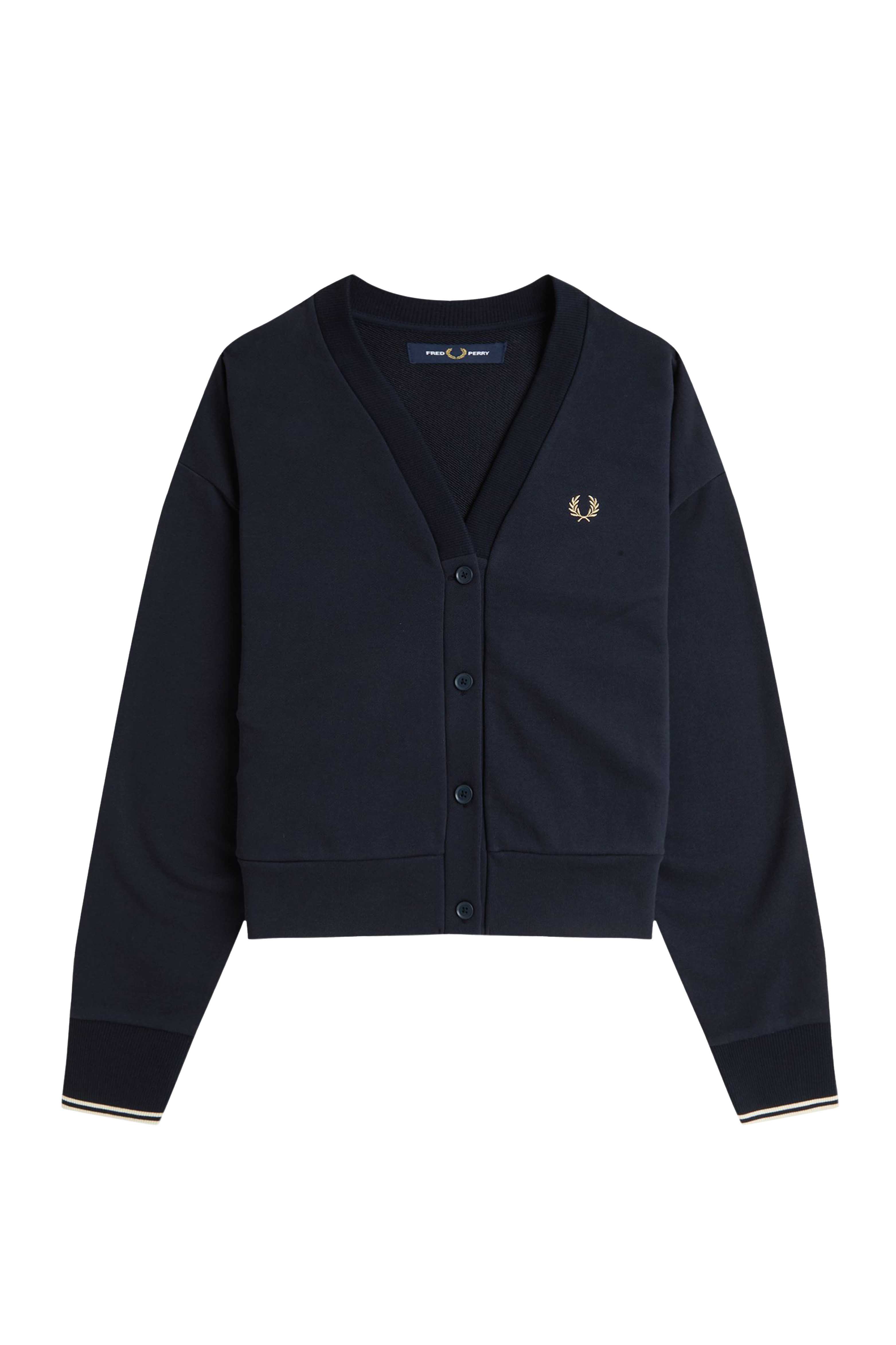 TIPPED SWEATSHIRT CARDIGAN
