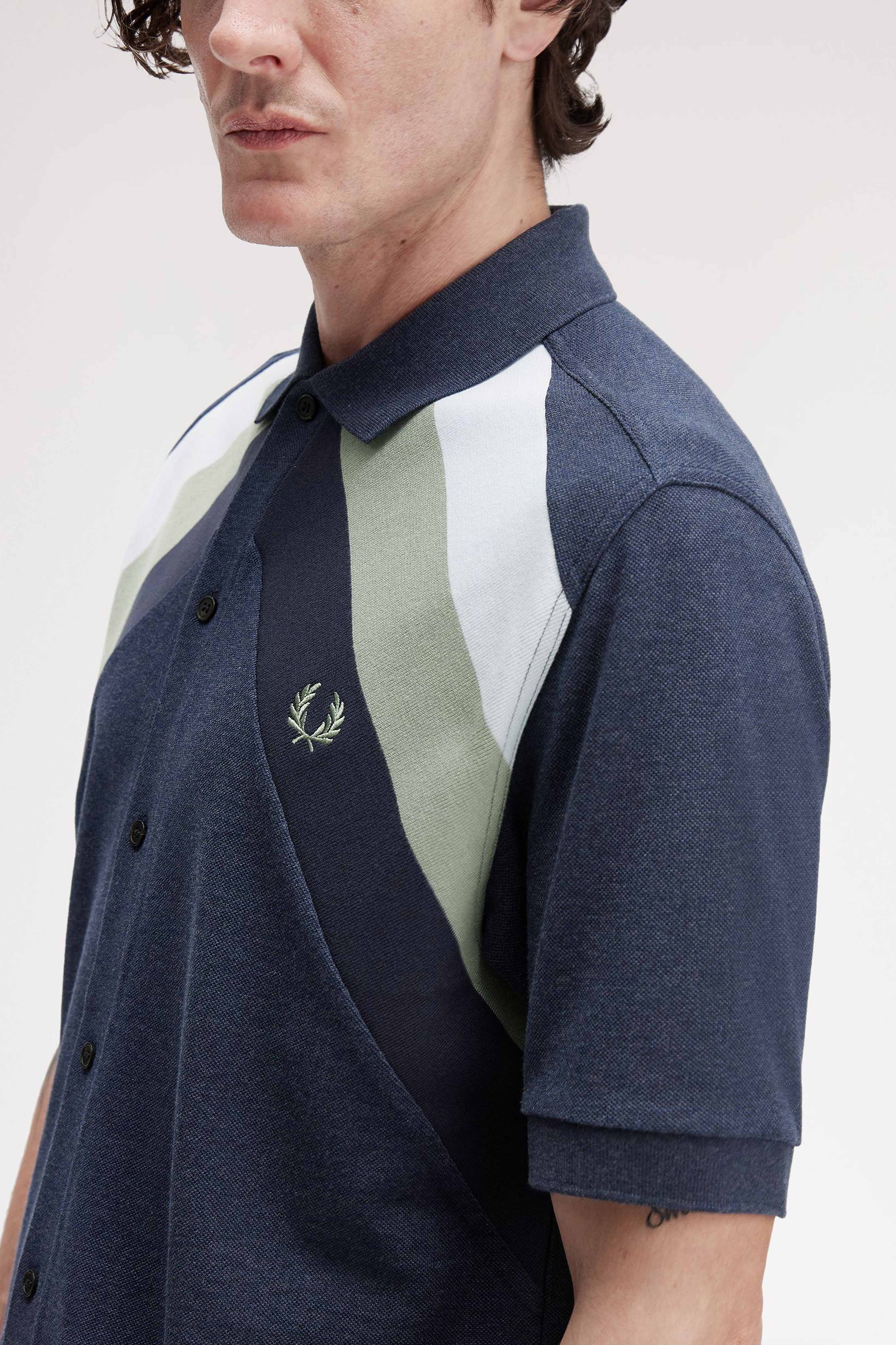 STRIPED PANEL BUTTON THRU POLO thumbnail 5