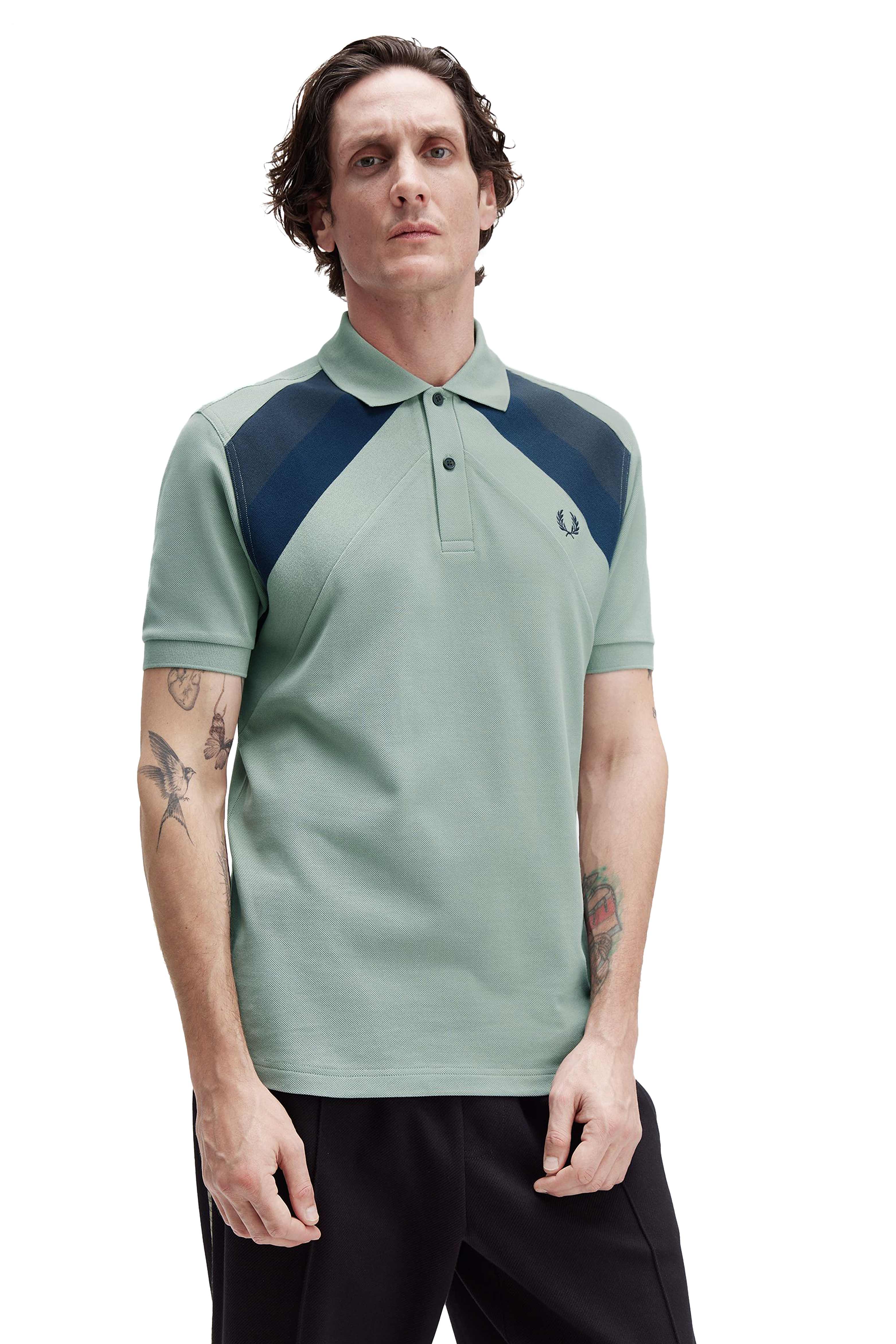 FRED PERRY STRIPED PANEL POLO SHIRT thumbnail 3