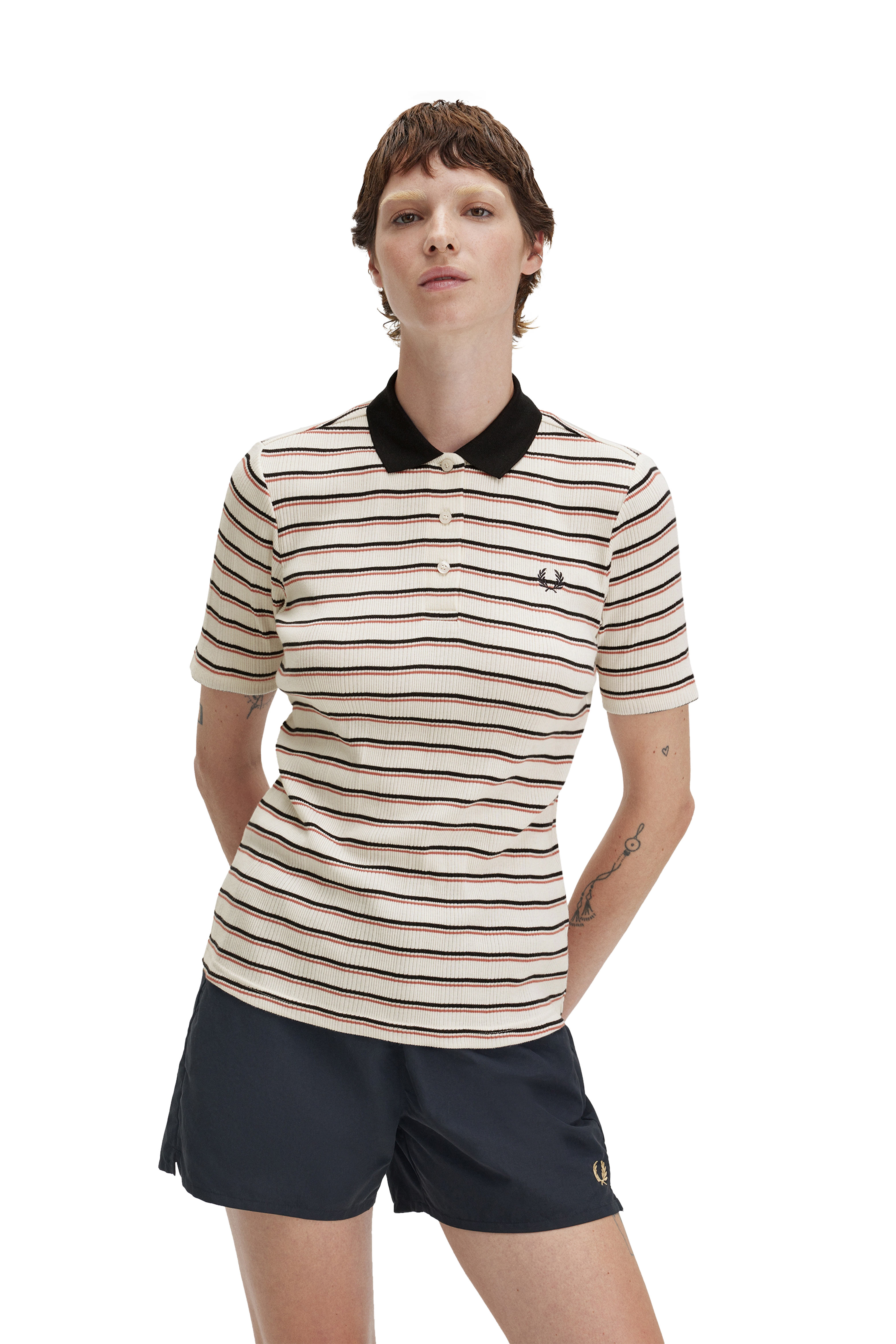 STRIPED RIBBED POLO SHIRT thumbnail 3