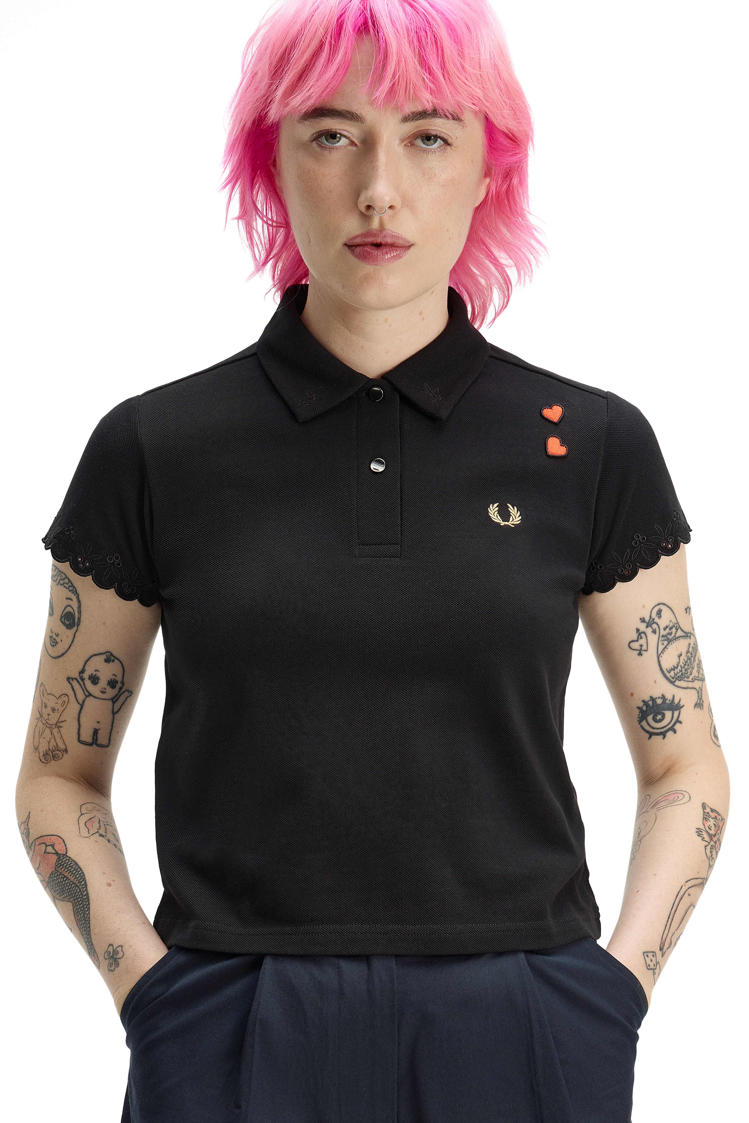 WOMEN'S EMBROIDERED DETAIL POLO SHIRT thumbnail 3