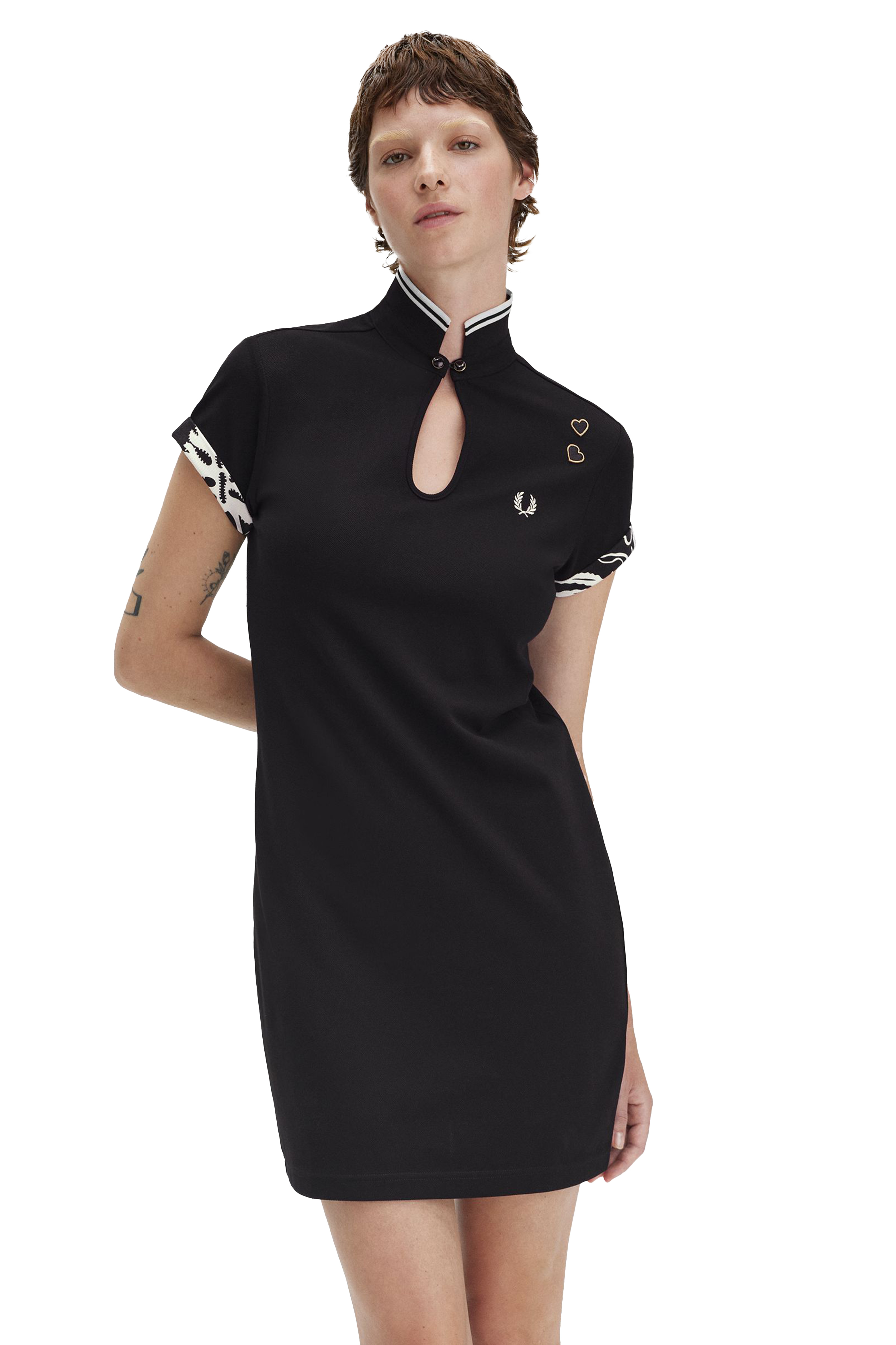 PRINTED TRIM PIQUE DRESS thumbnail 4