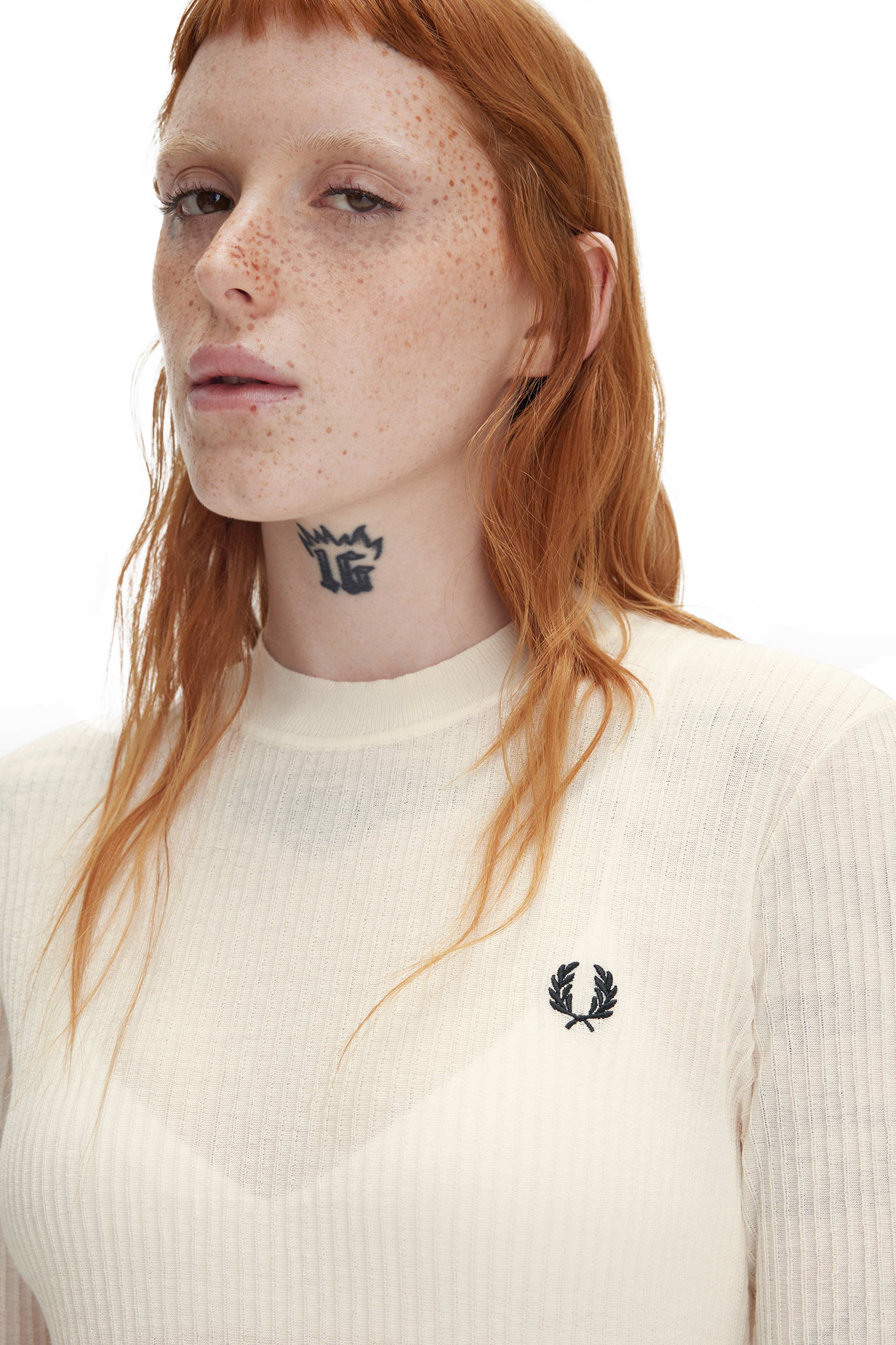 SHEER KNIT HIGH NECK TOP thumbnail 5