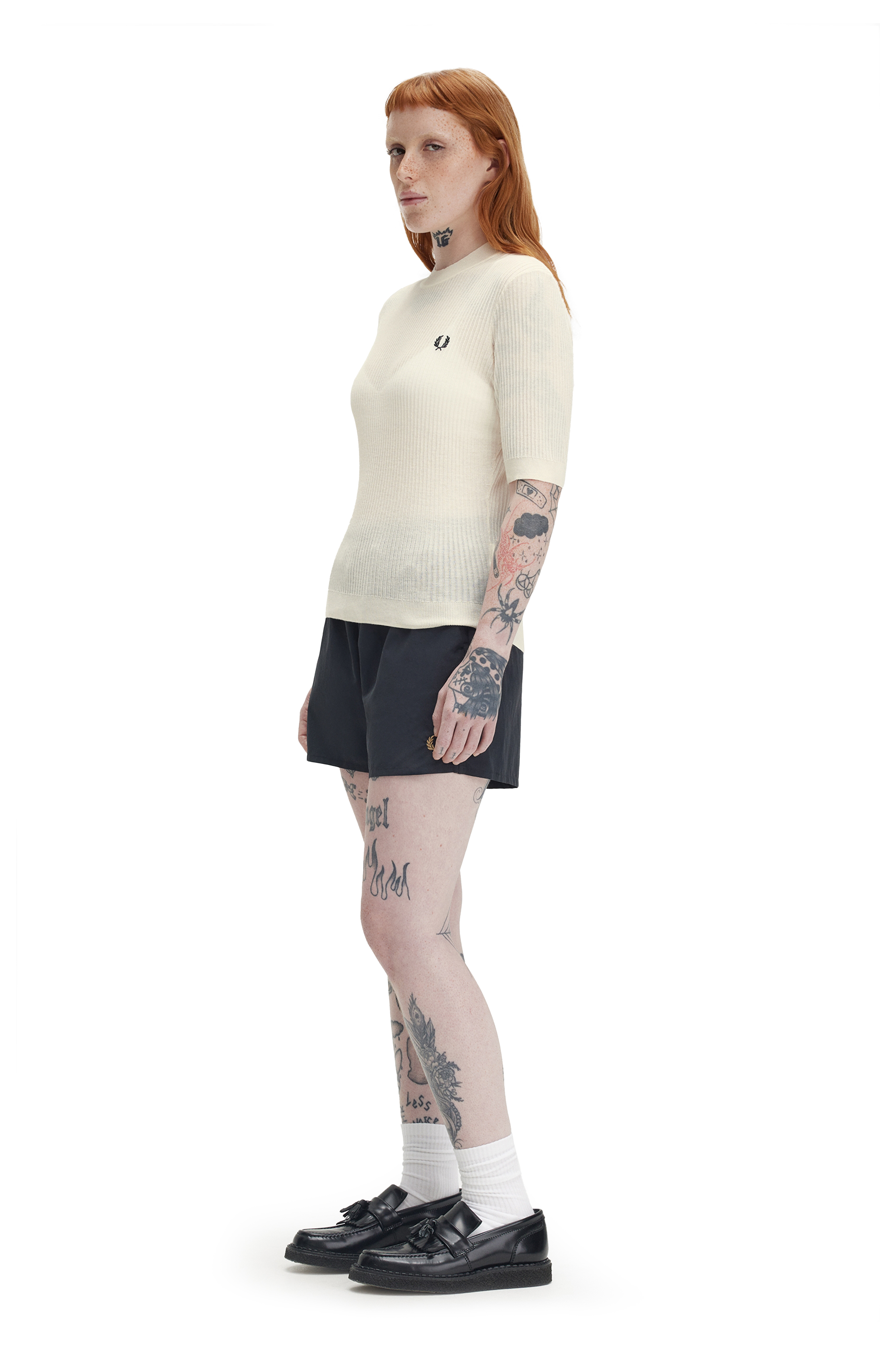 SHEER KNIT HIGH NECK TOP thumbnail 3