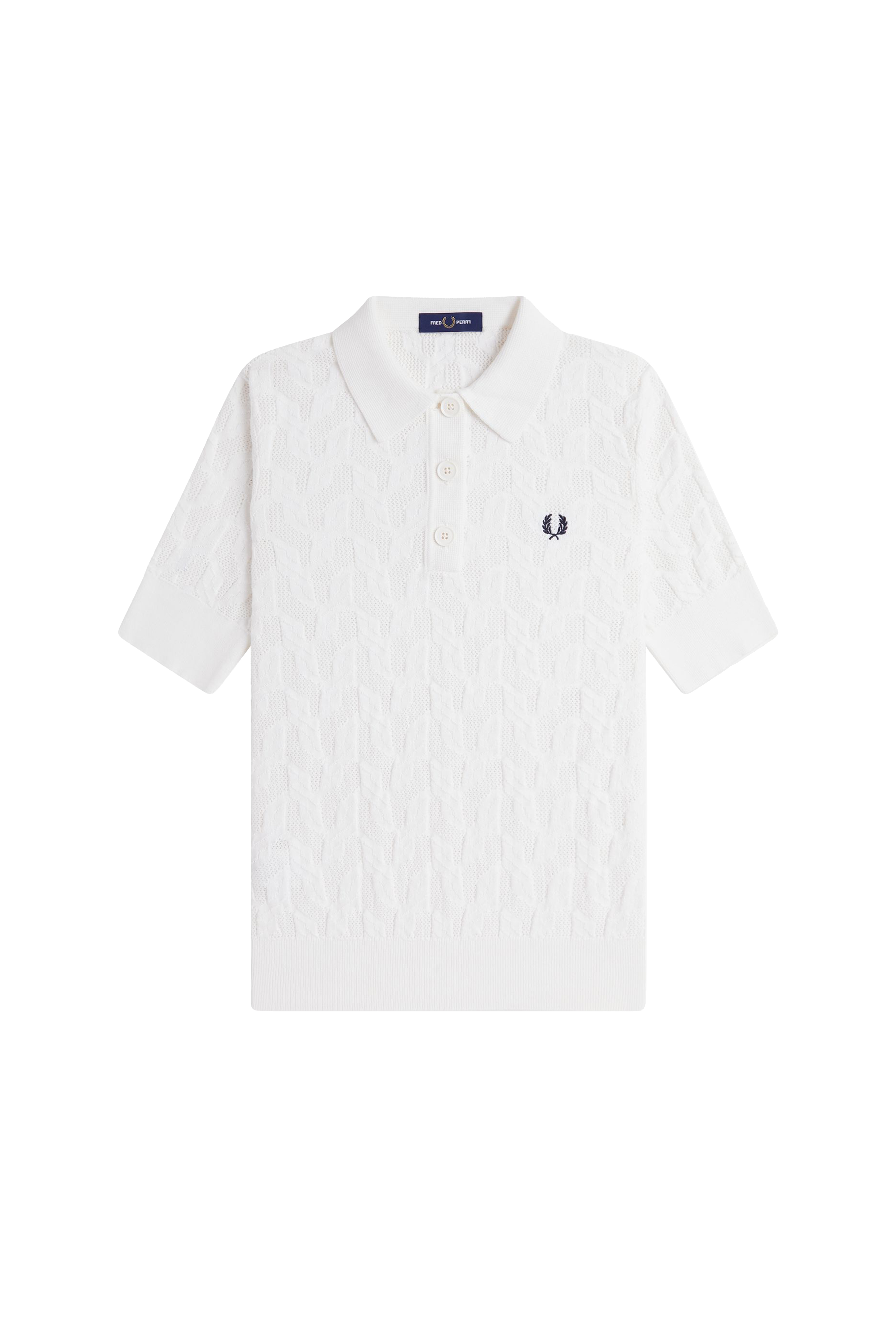 TEXTURED OPEN-KNIT POLO SHIRT