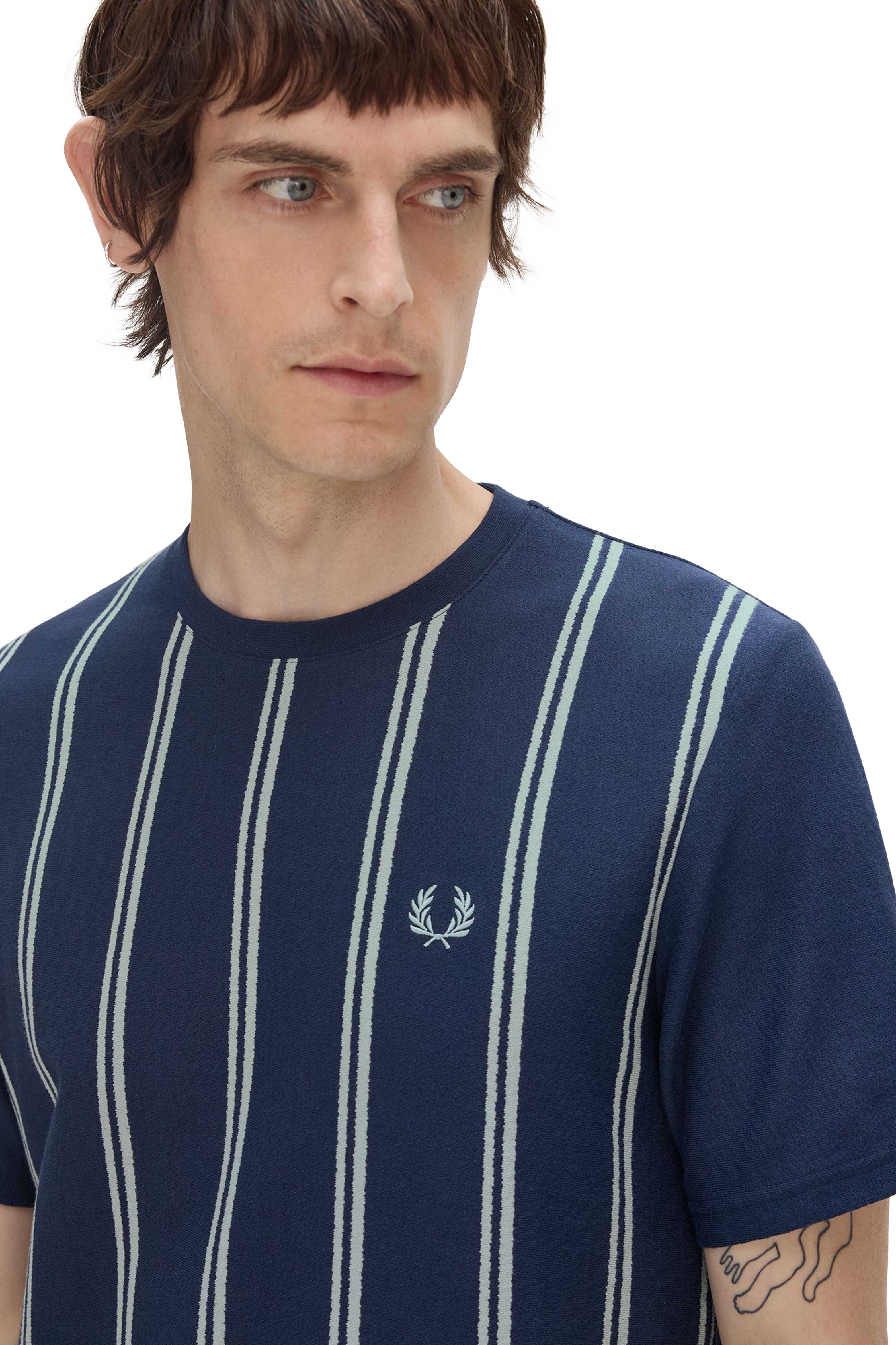 STRIPED CREPE PIQUE T-SHIRT thumbnail 4