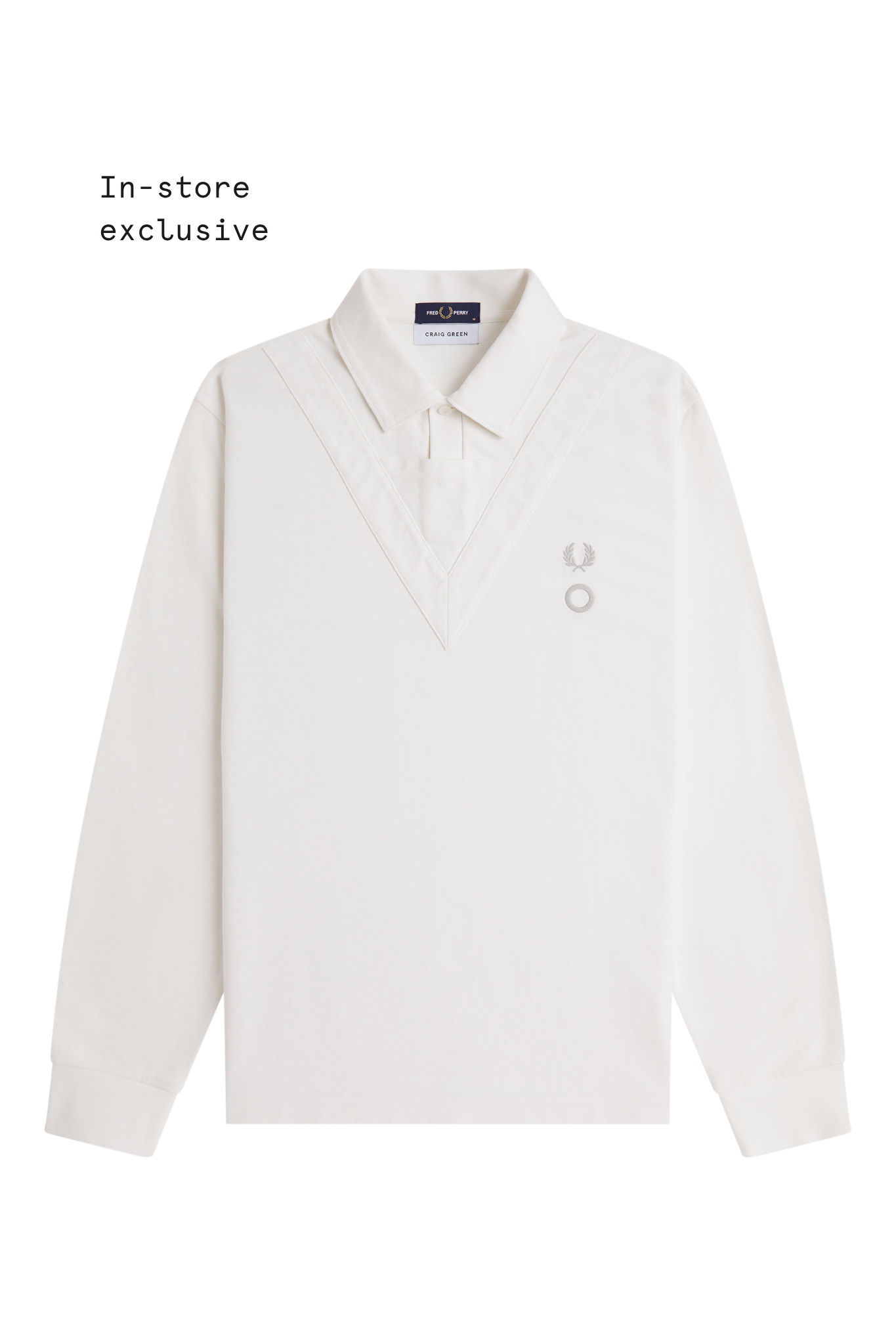 LONGSLEEVE V OVERLAY POLO SHIRT
