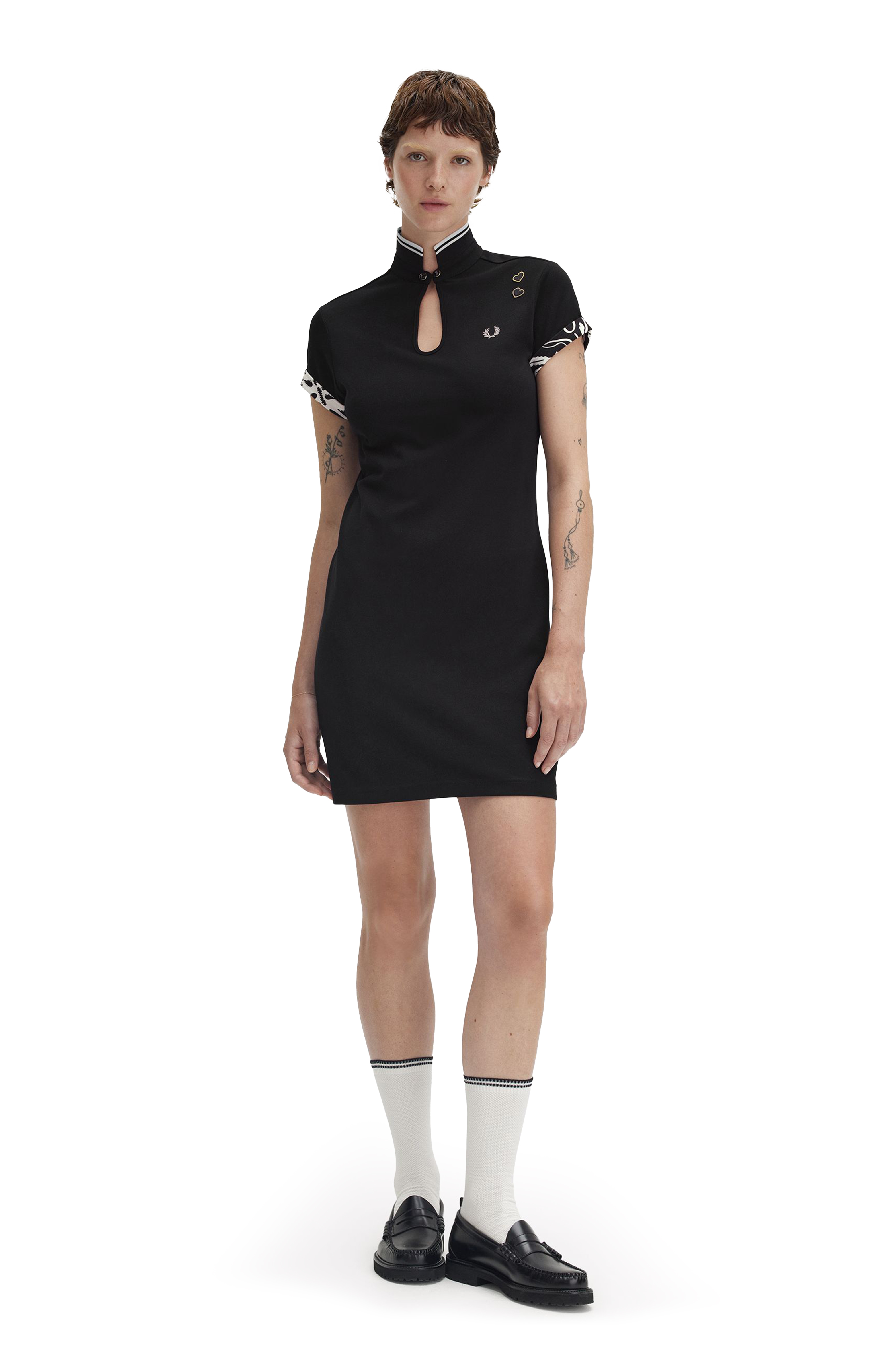 PRINTED TRIM PIQUE DRESS thumbnail 3