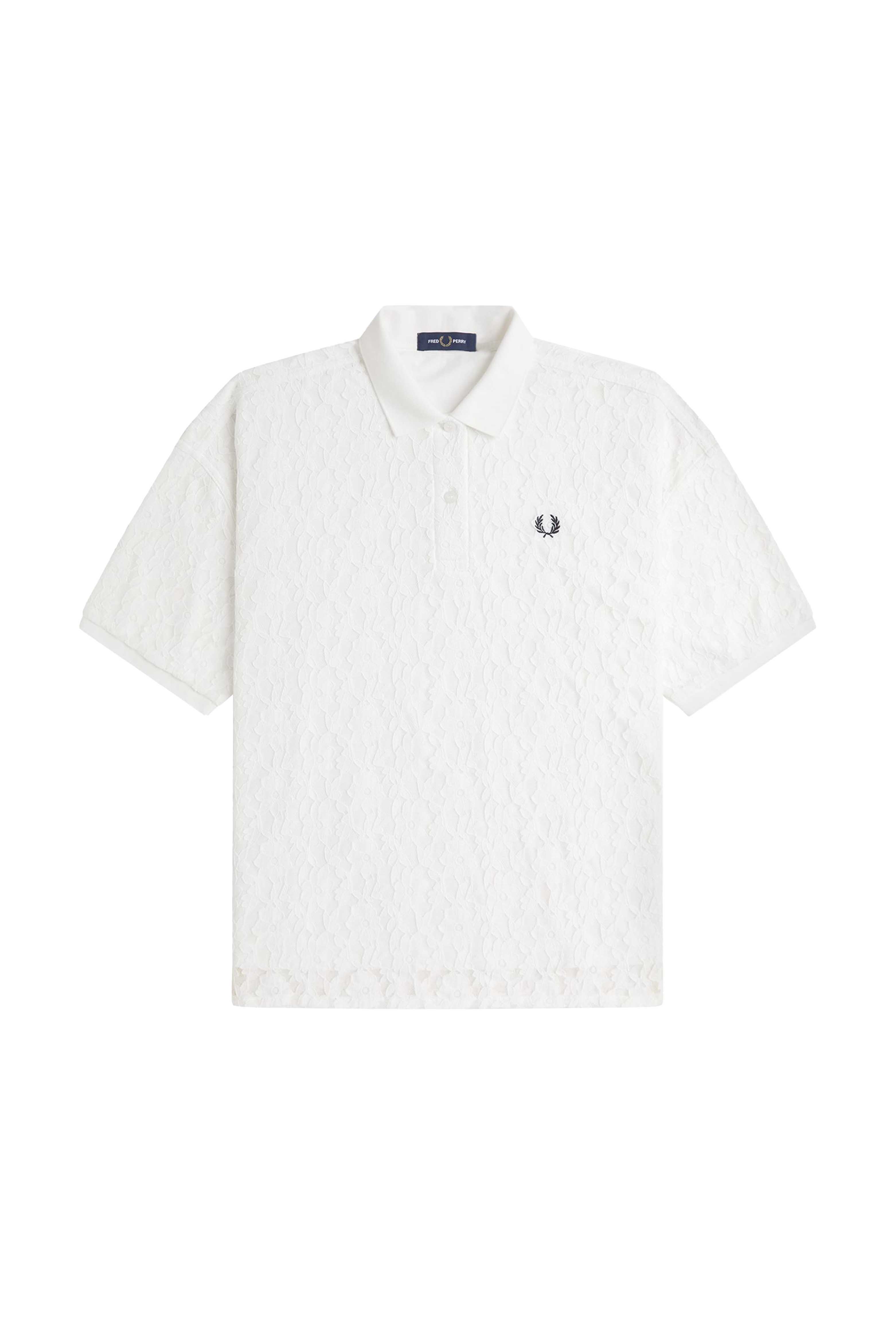 LACE OVERLAY POLO SHIRT