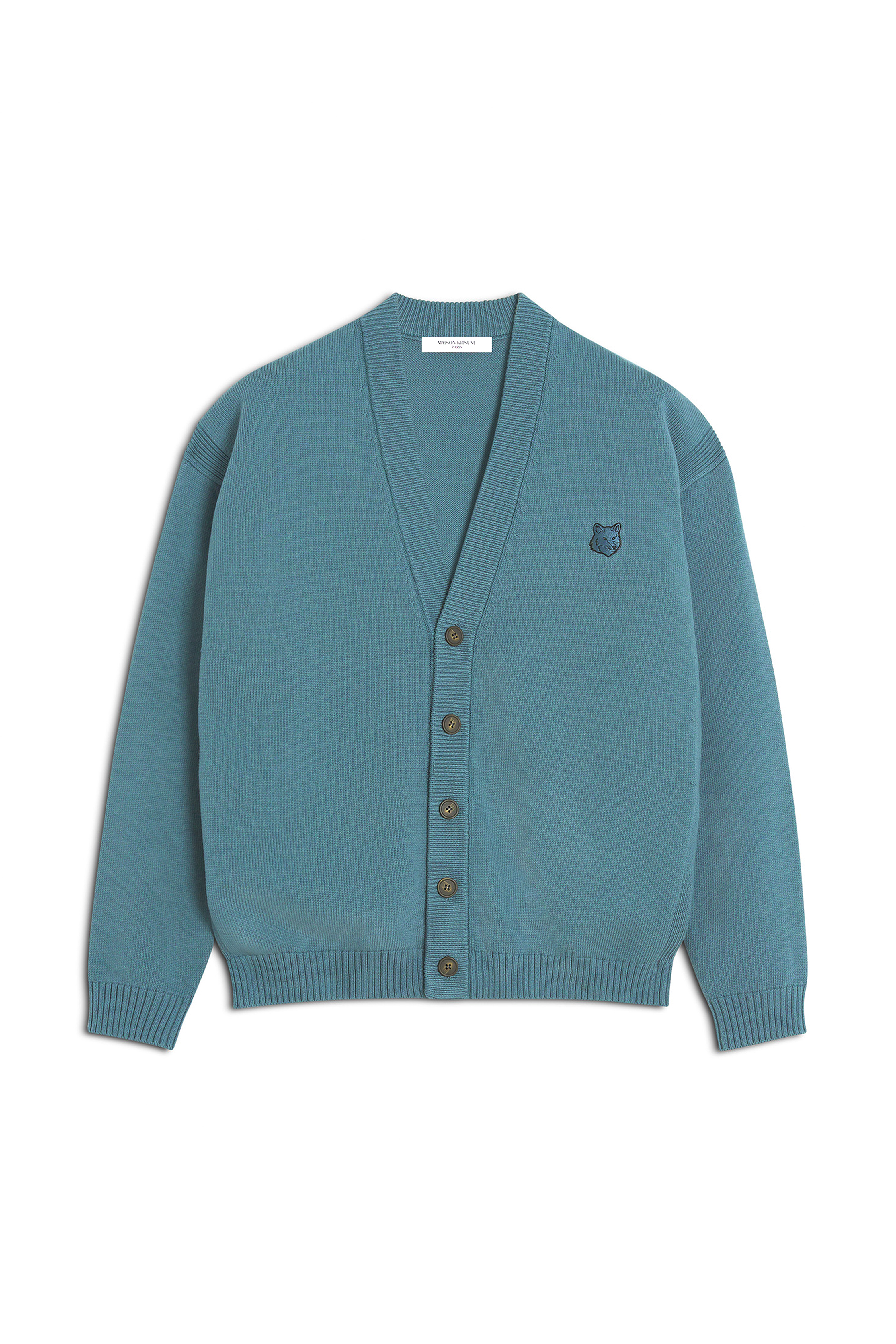 MENS BOLD FOX HEAD PATCH COMFORT FIT CARDIGAN