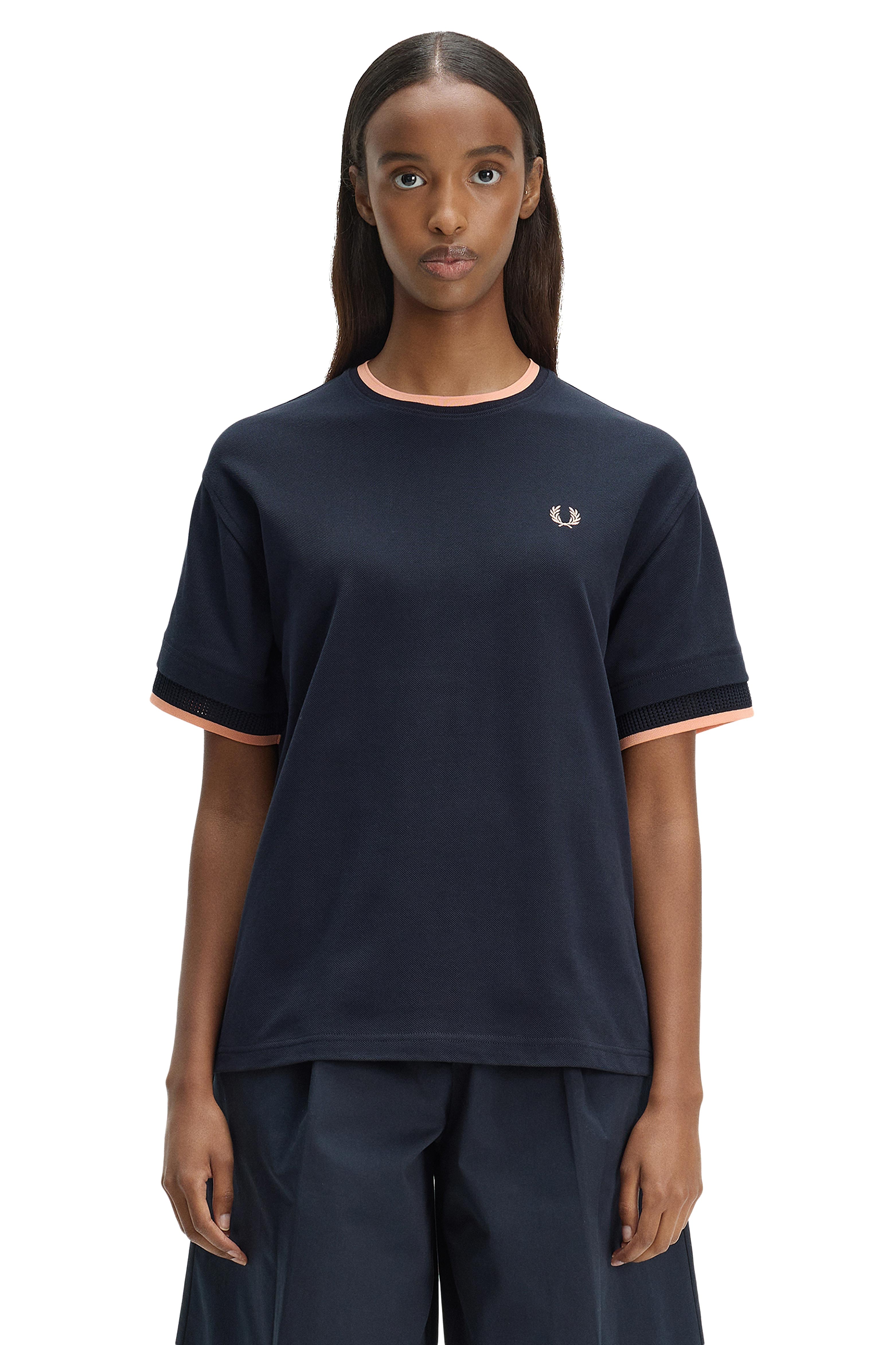 WOMEN'S TIPPED MESH PIQUE T-SHIRT thumbnail 4