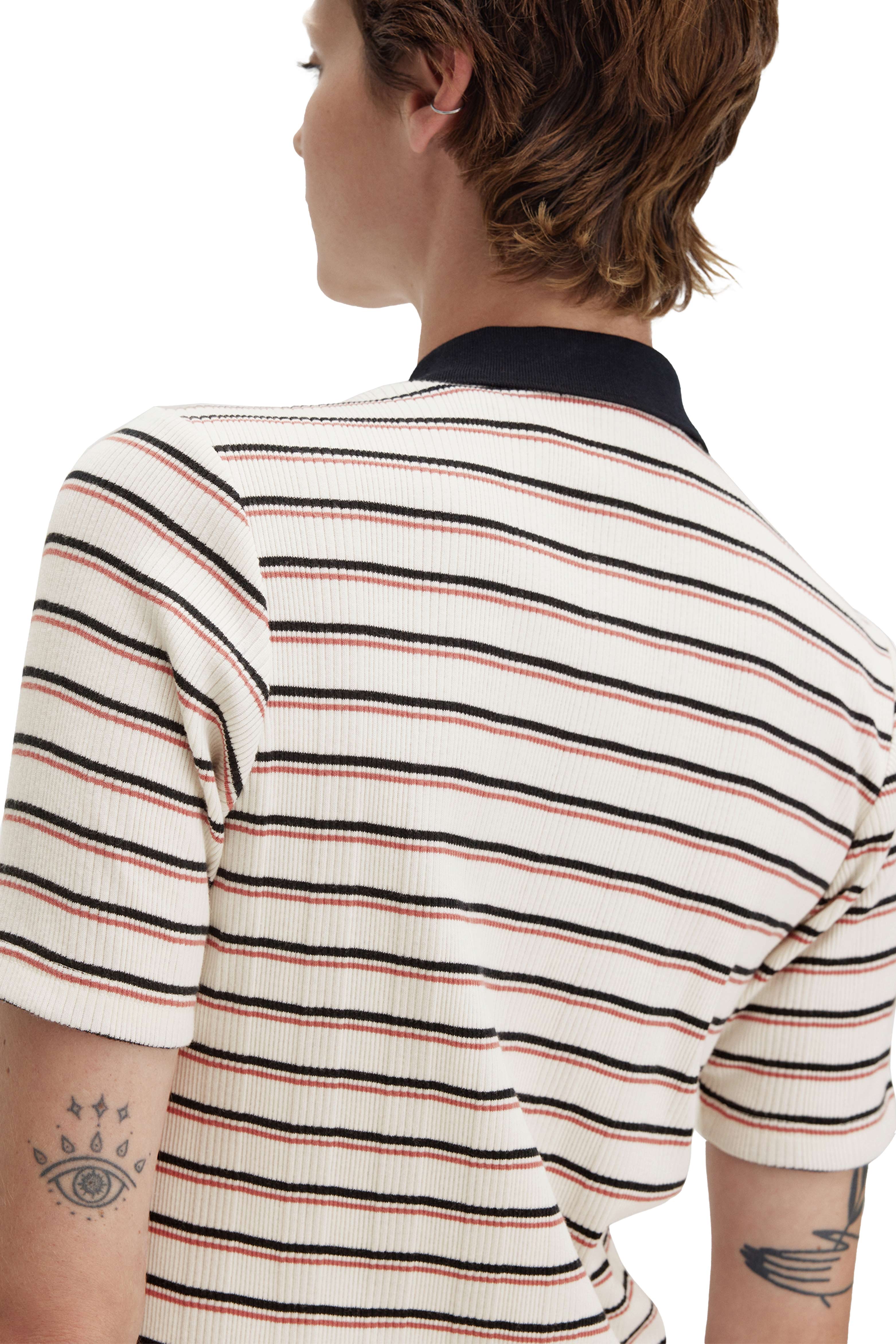 STRIPED RIBBED POLO SHIRT thumbnail 5
