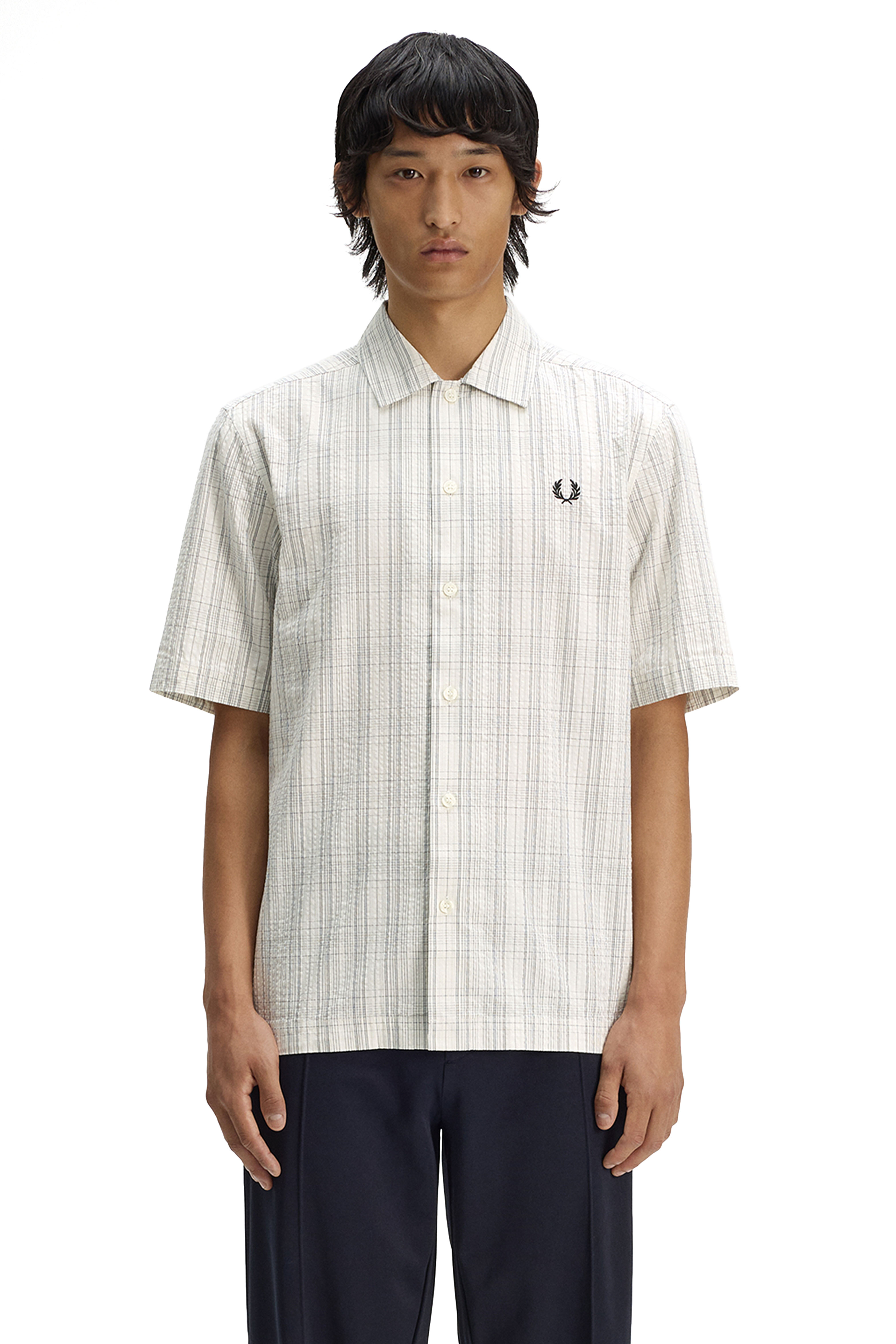 MEN'S SEERSUCKER CHECK SHORT SLEEVE SHIRT thumbnail 3