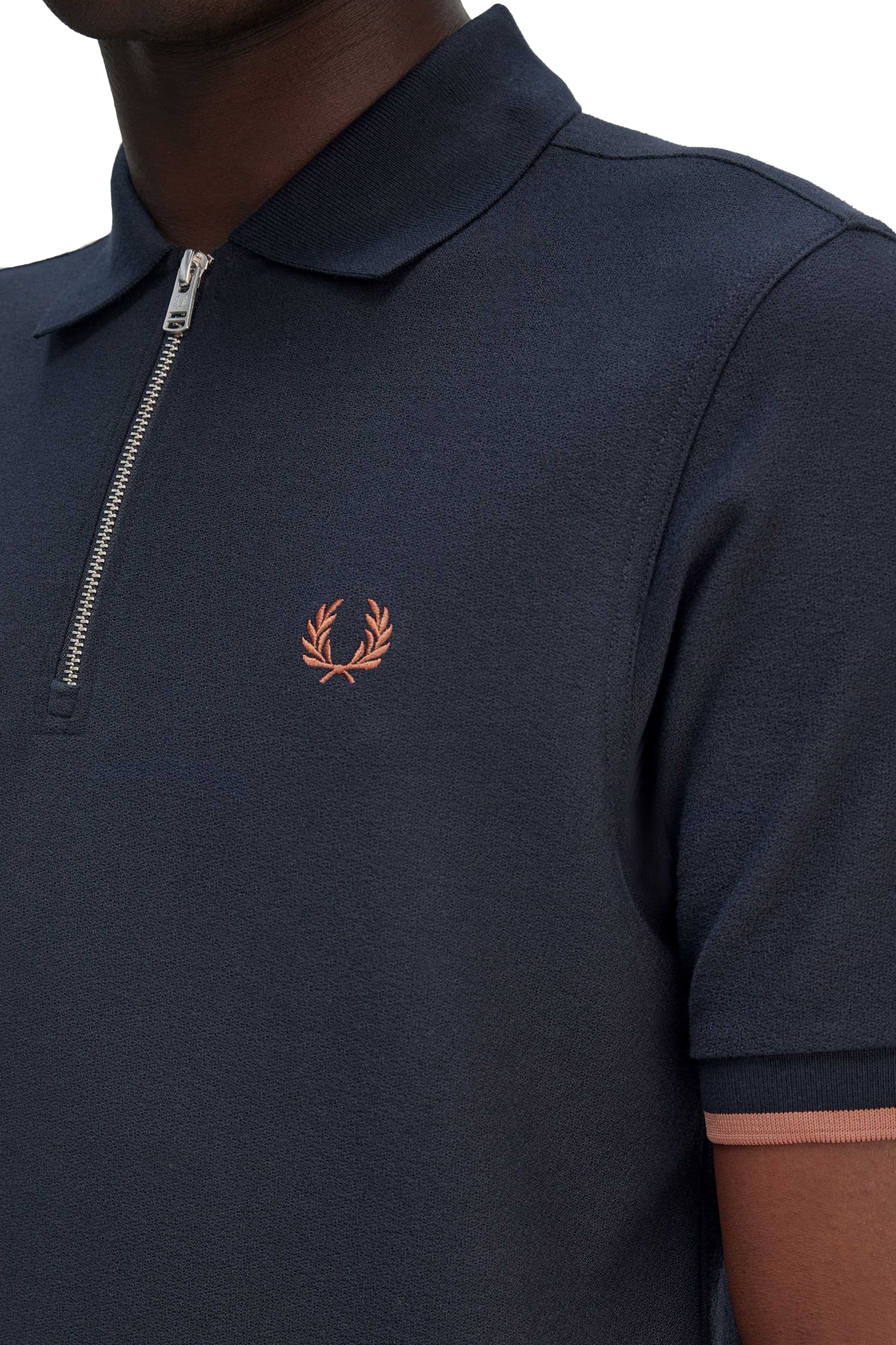 CREPE PIQUE ZIP NECK SHIRT thumbnail 5