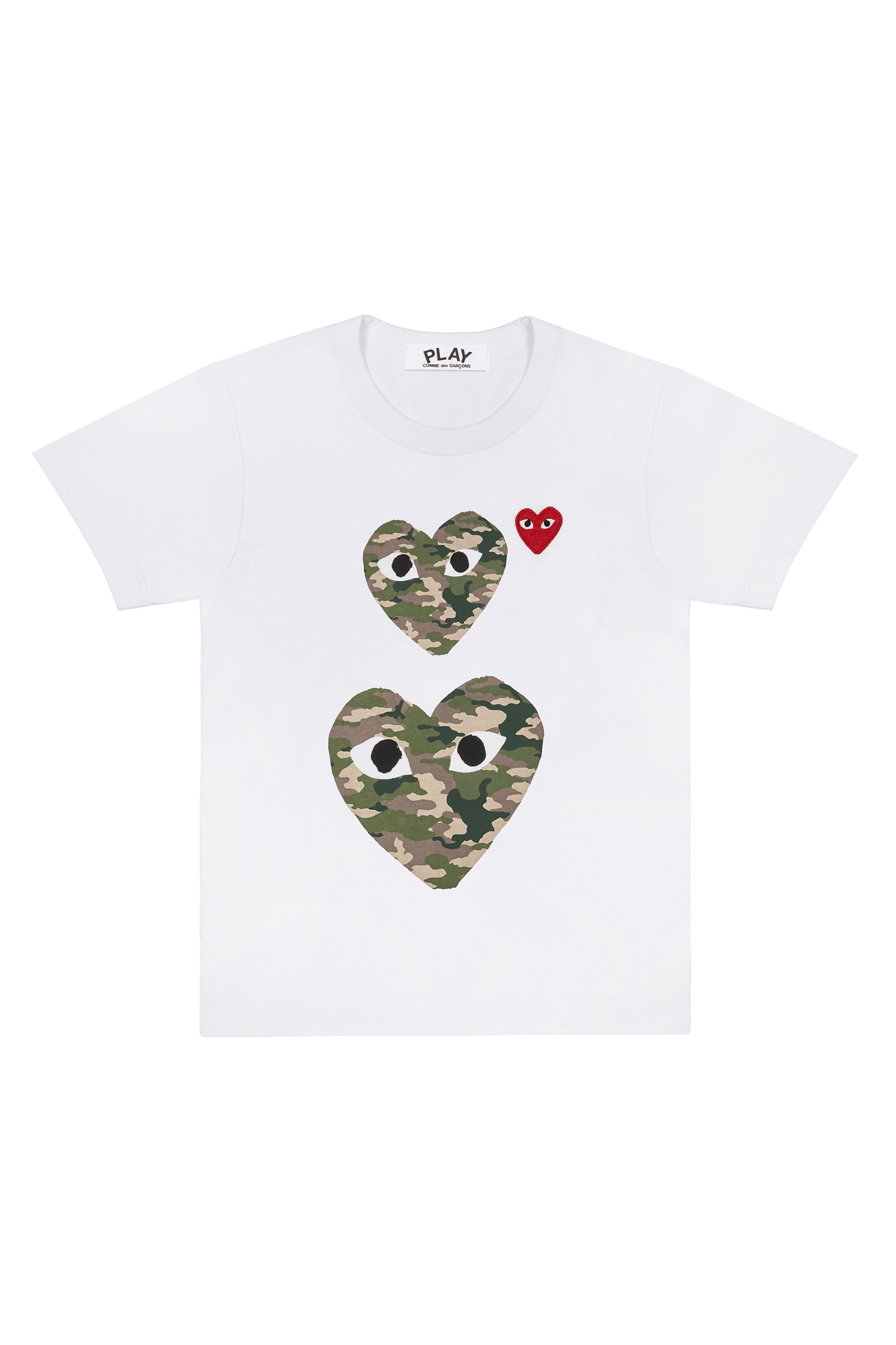 PLAY CAMOUFLAGE DOUBLE HEART T-SHIRT