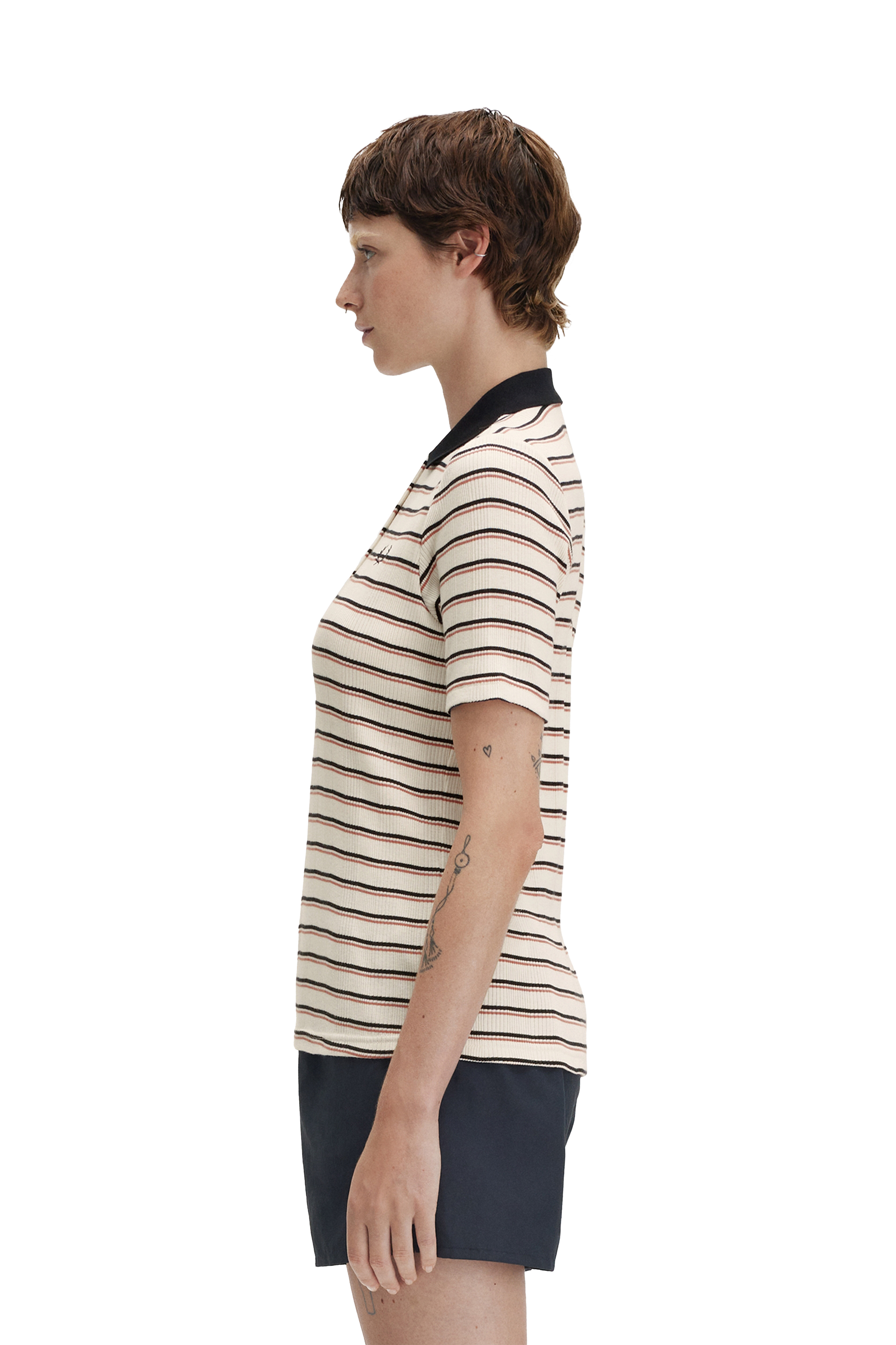 STRIPED RIBBED POLO SHIRT thumbnail 7