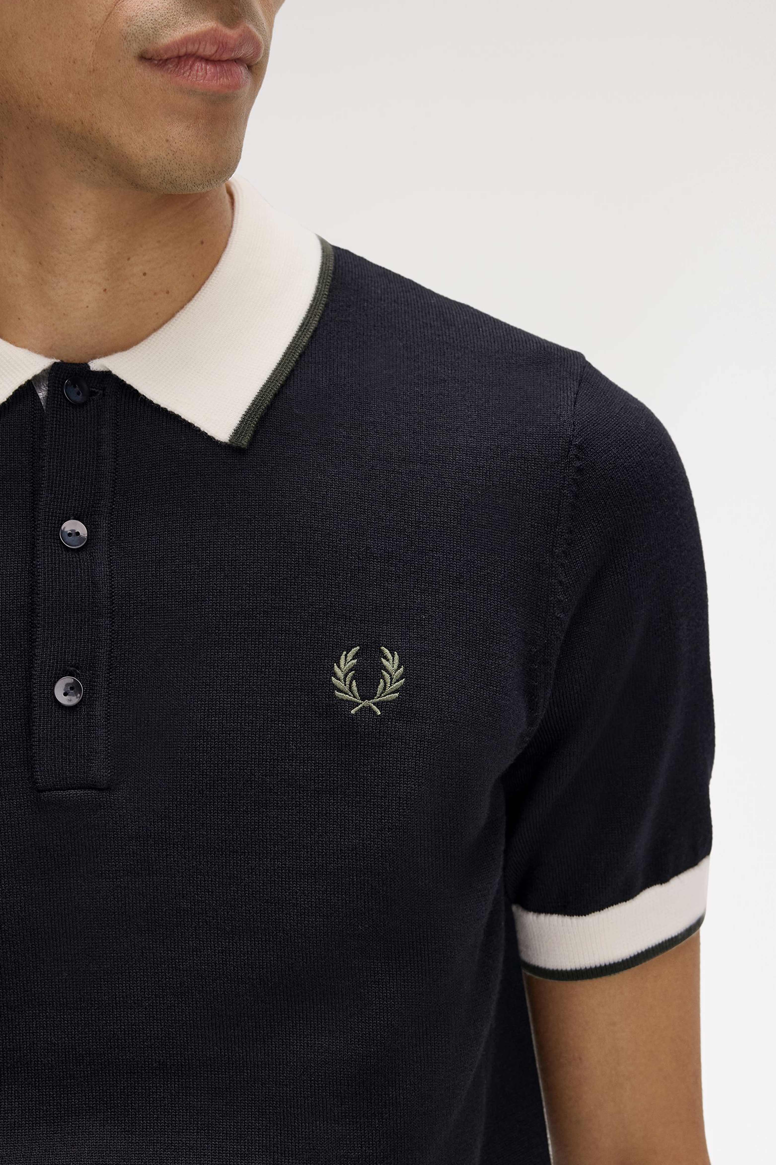 CONTRAST TIPPED KNITTED SHIRT thumbnail 5