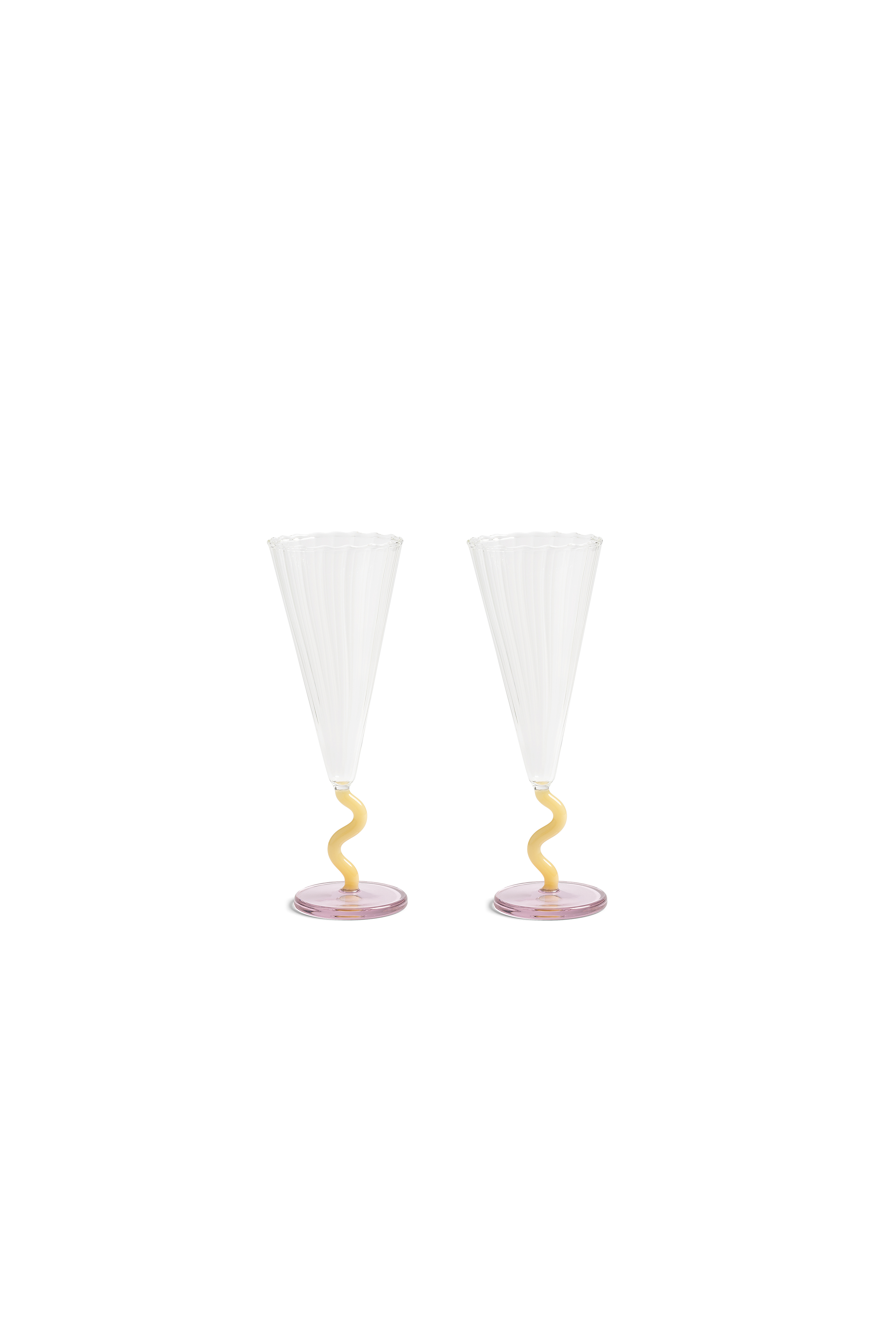 FLUTE CURVE CARAMEL SET OF 2