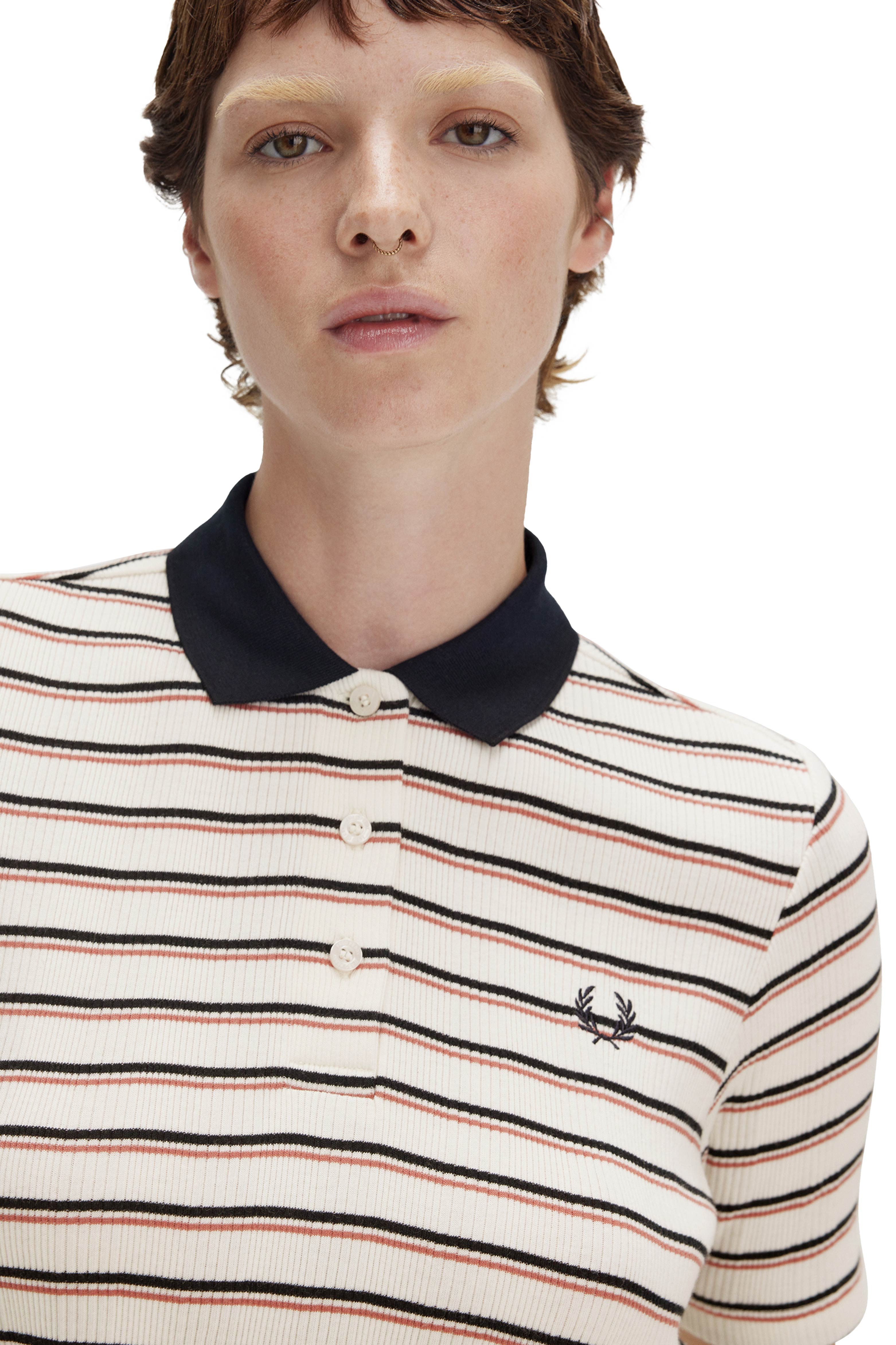 STRIPED RIBBED POLO SHIRT thumbnail 4