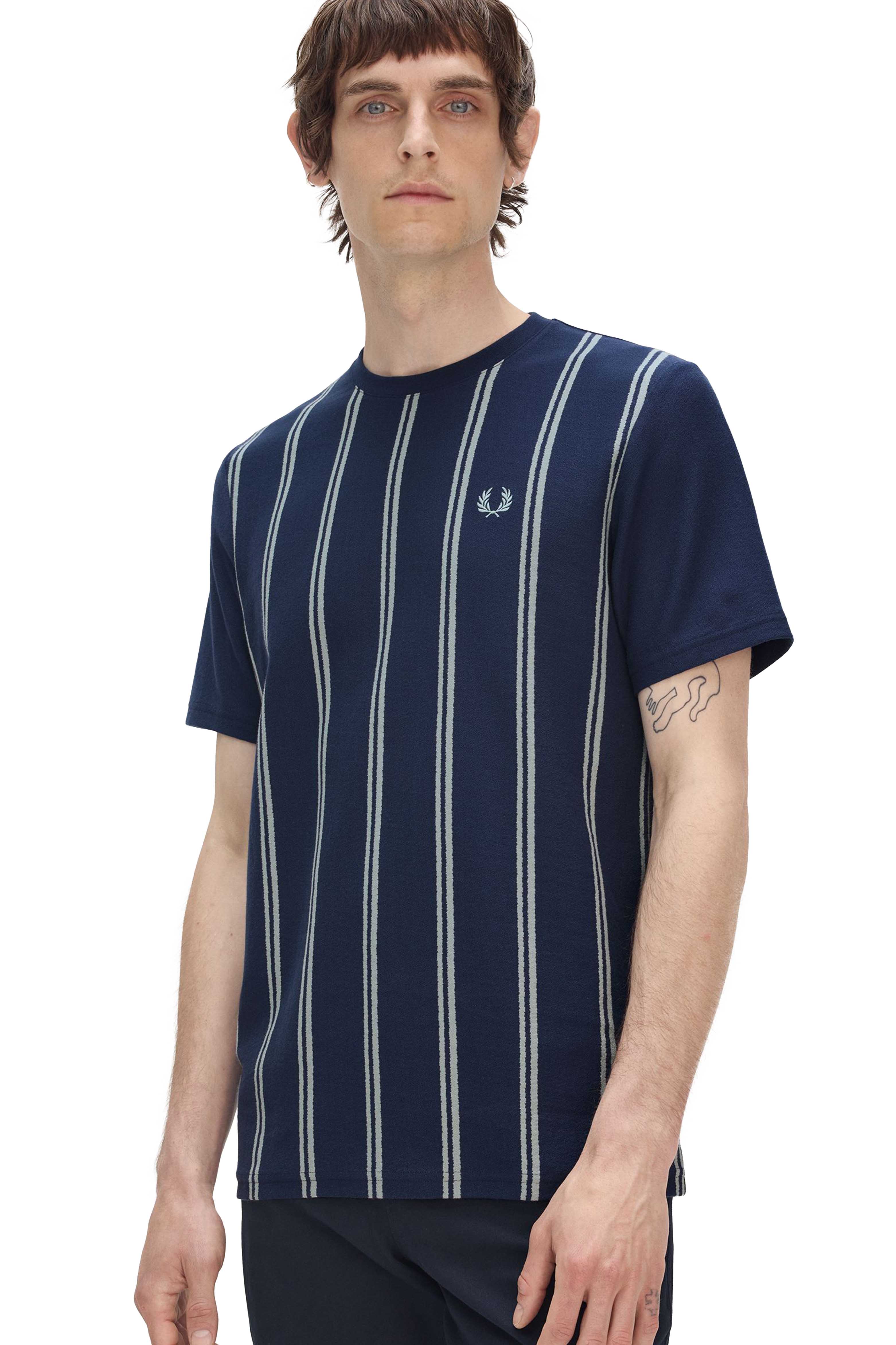 STRIPED CREPE PIQUE T-SHIRT thumbnail 3