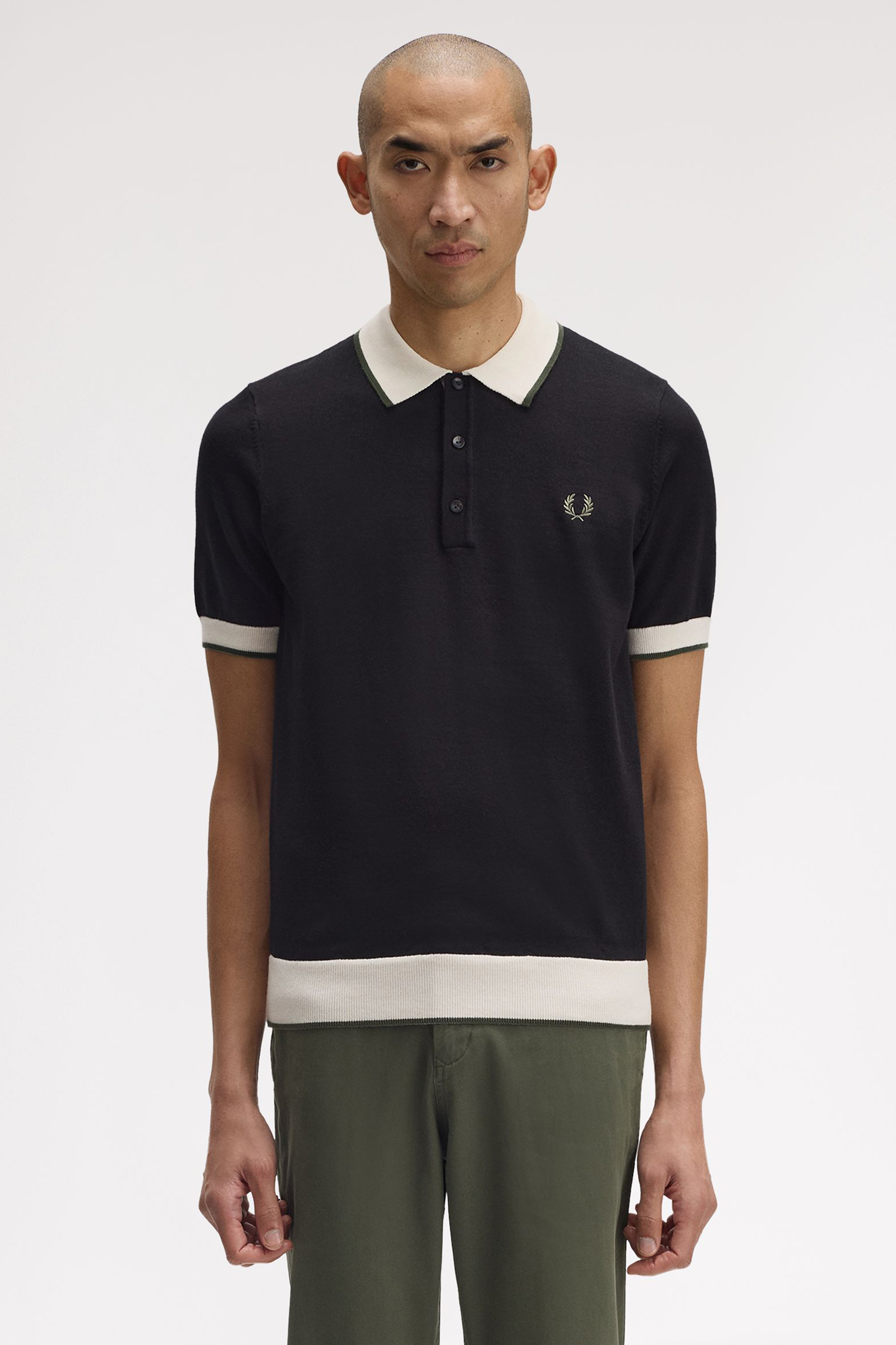 CONTRAST TIPPED KNITTED SHIRT thumbnail 6