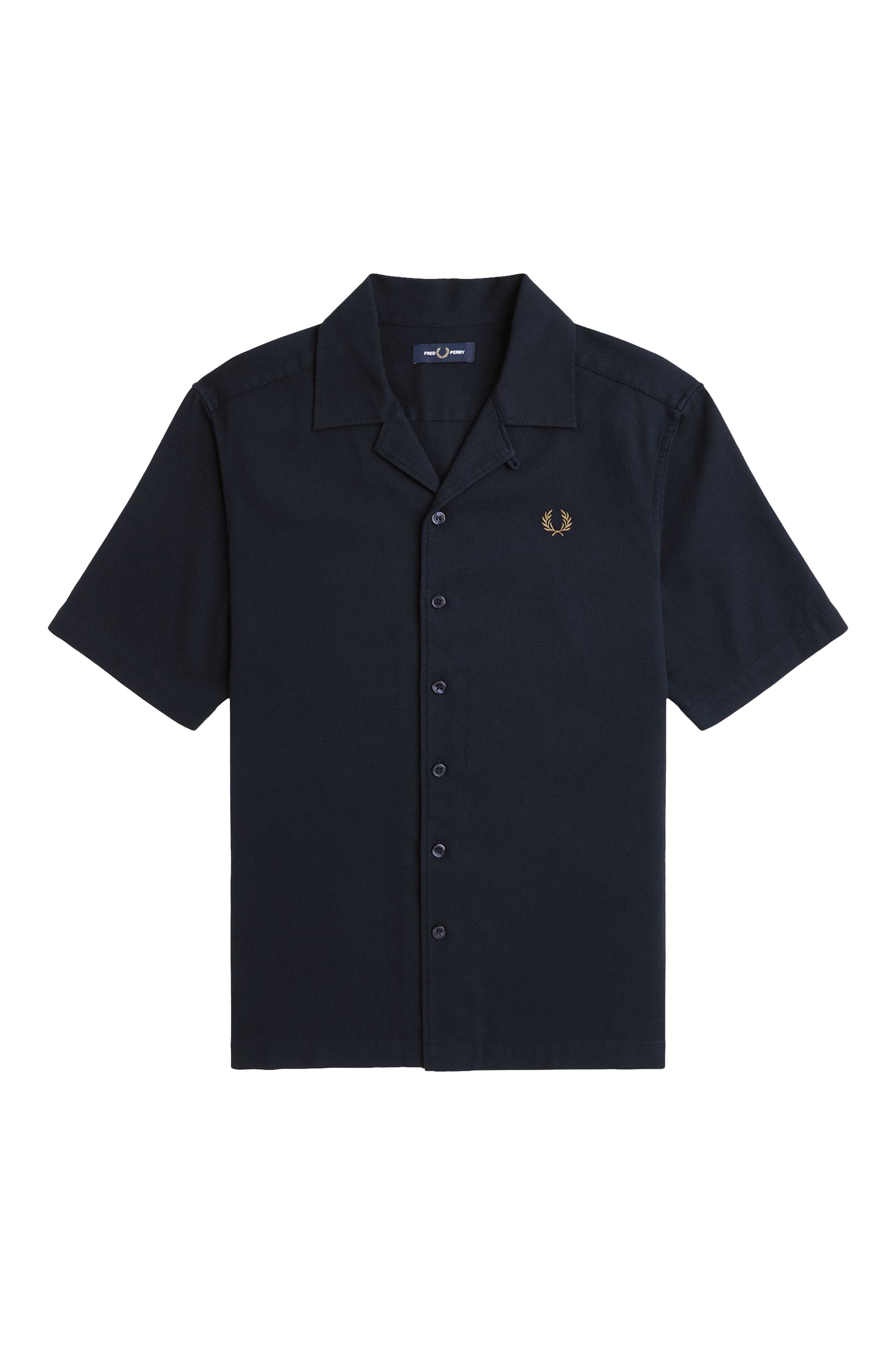PIQUE TEXTURE REVERE COLLAR SH