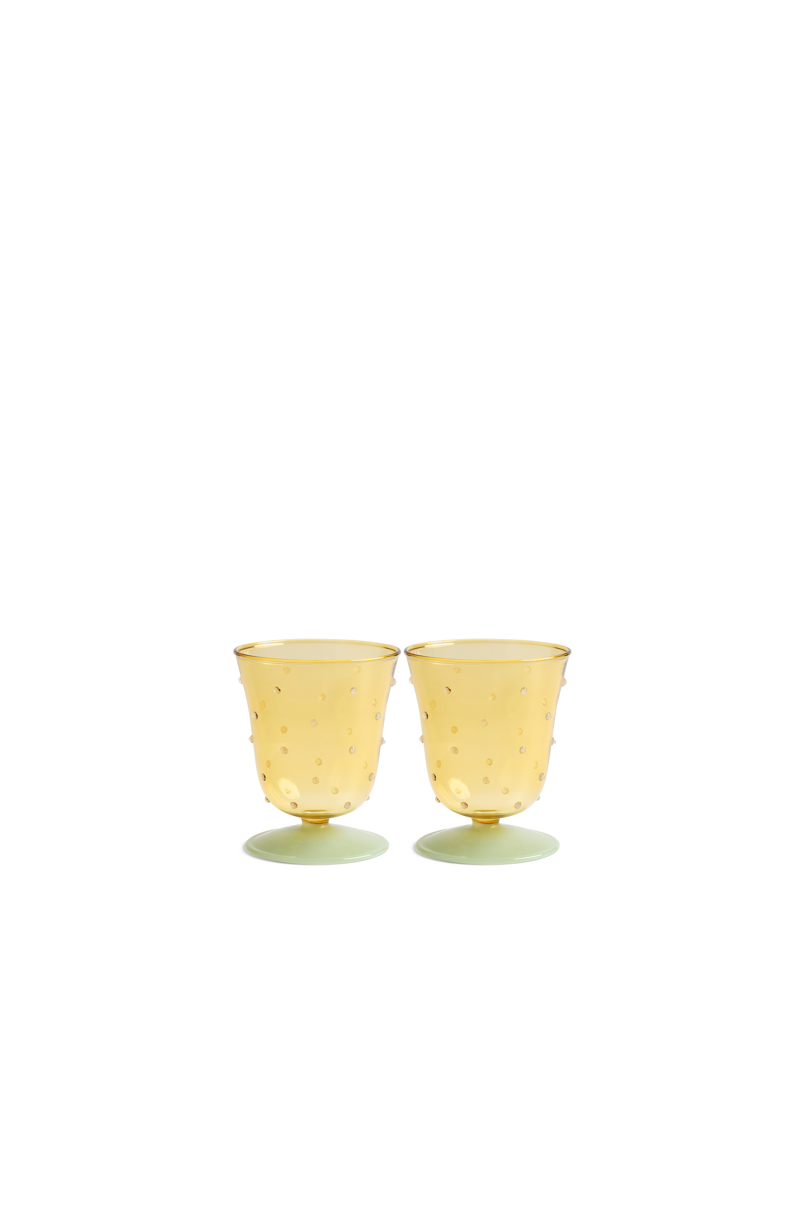 WATER GLASS DOT YELLOW SET OF 2