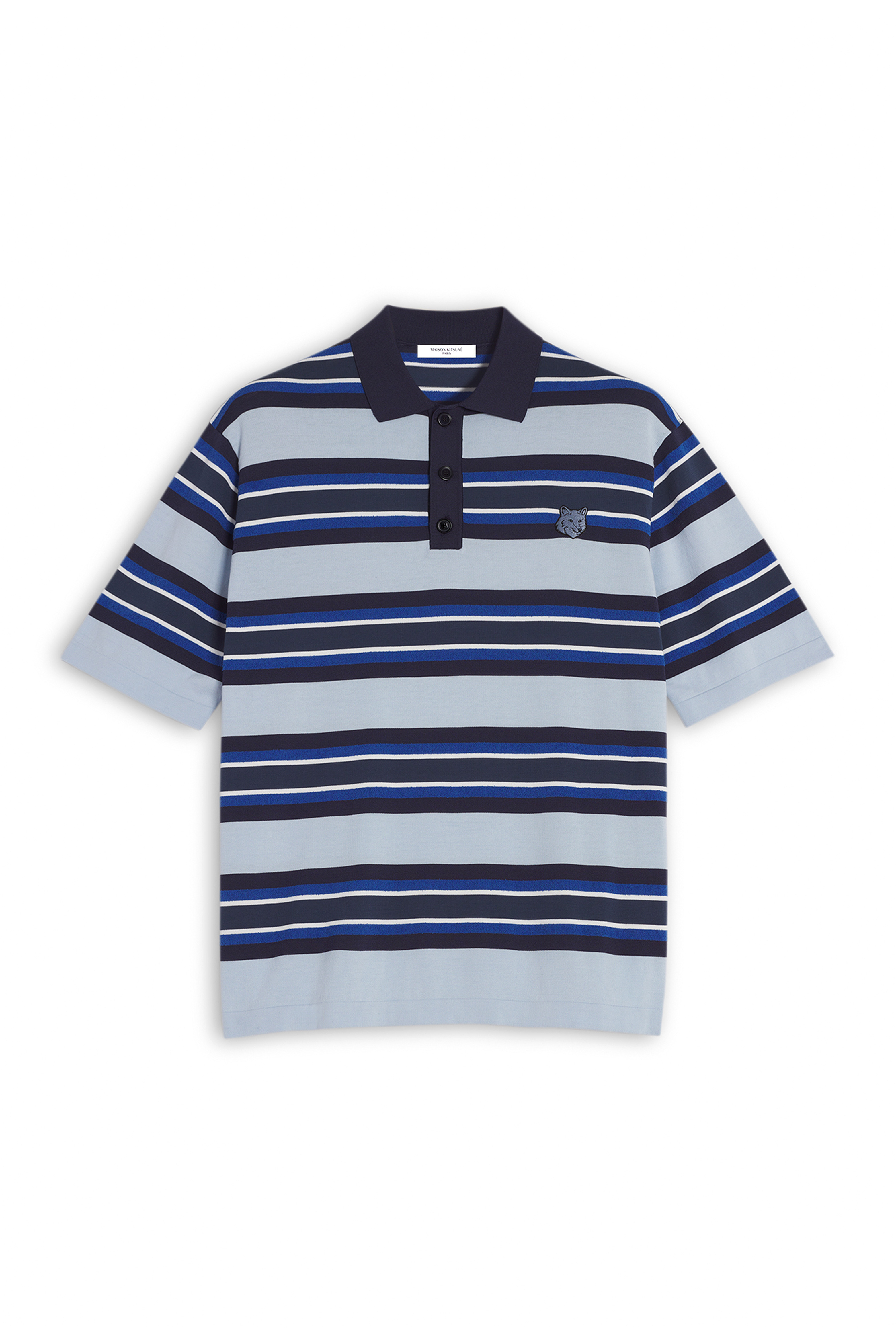 MENS FINE GAUGE STRIPED POLO SHIRT