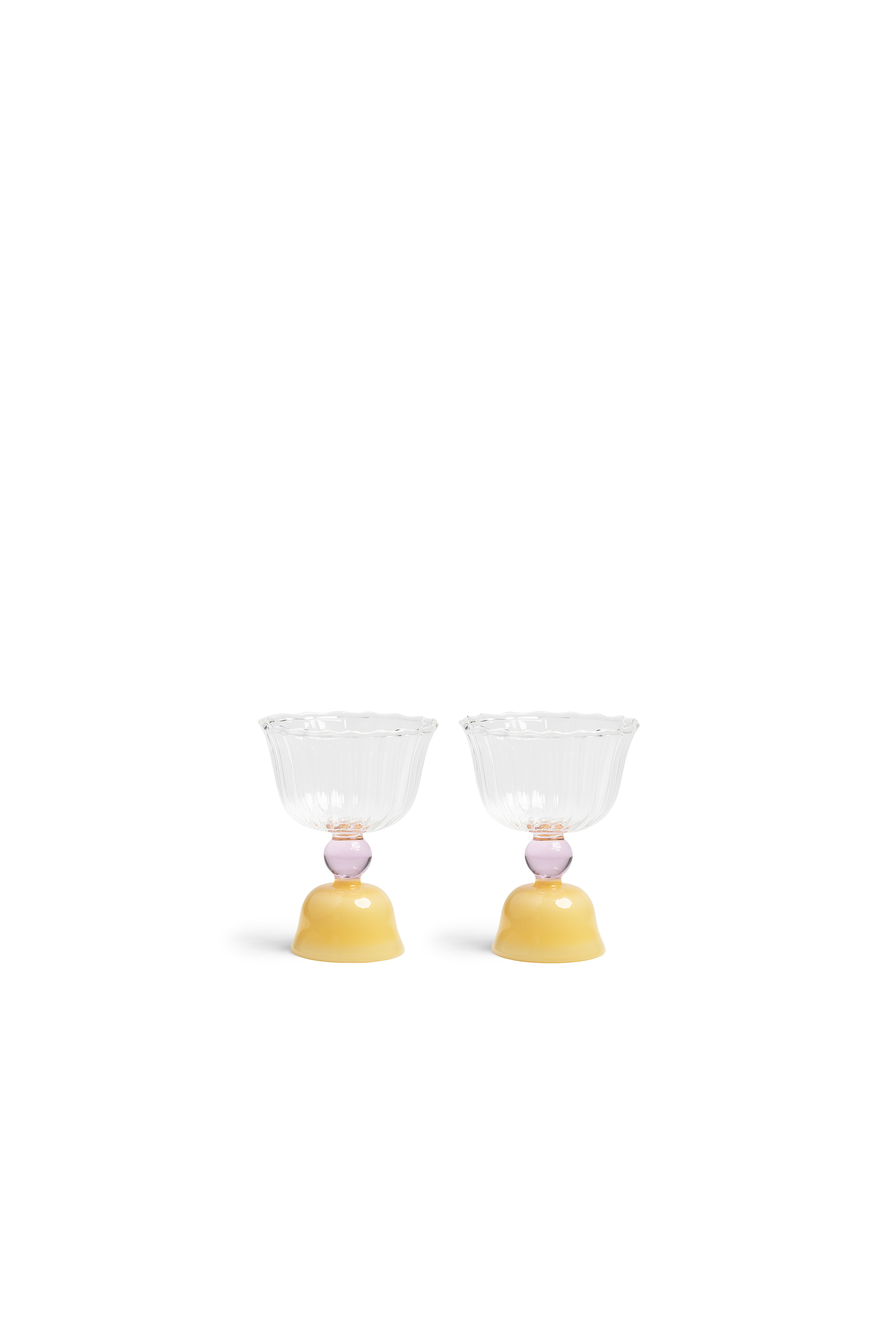 GLASS TULIP CARAMEL SET OF 2