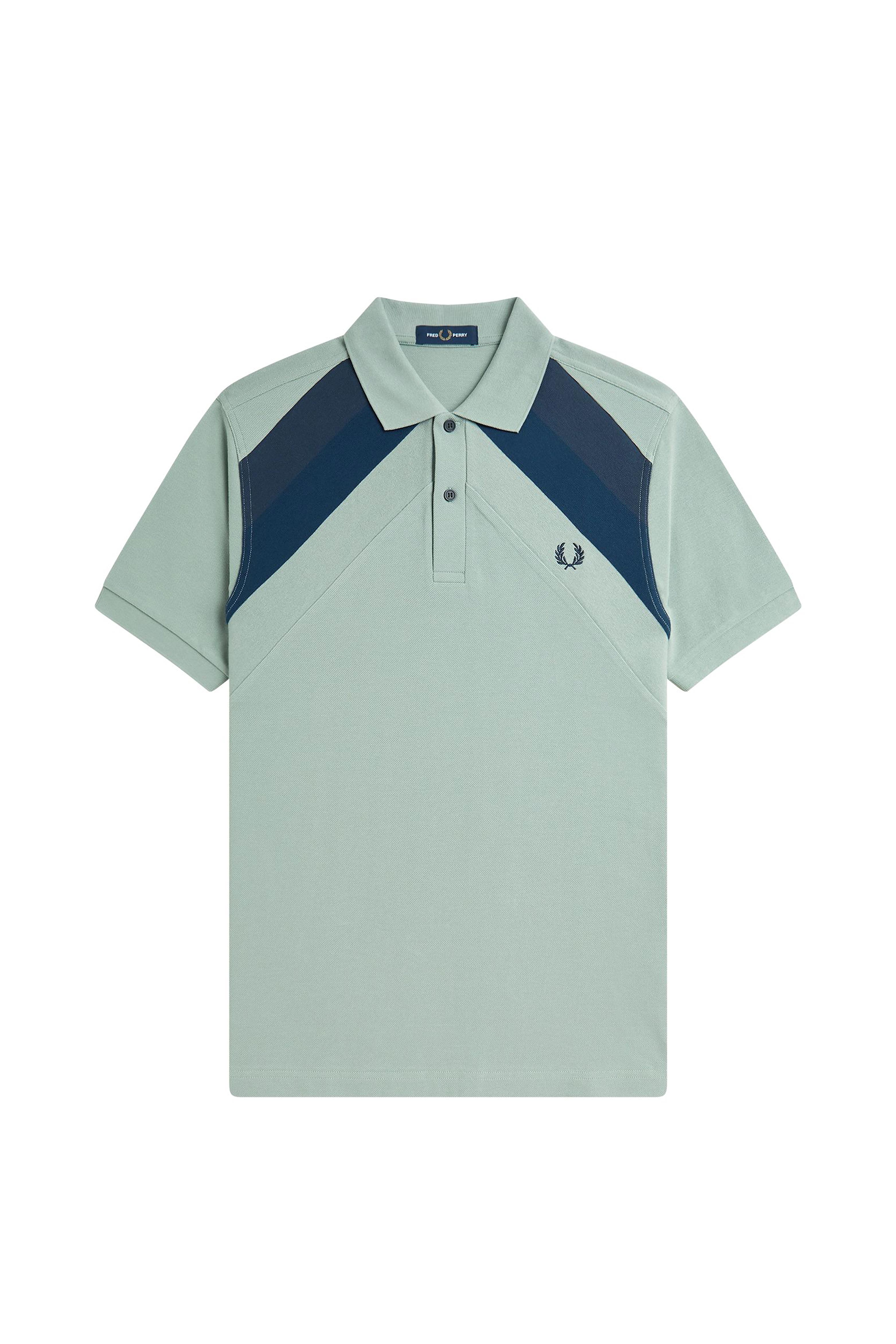 FRED PERRY STRIPED PANEL POLO SHIRT