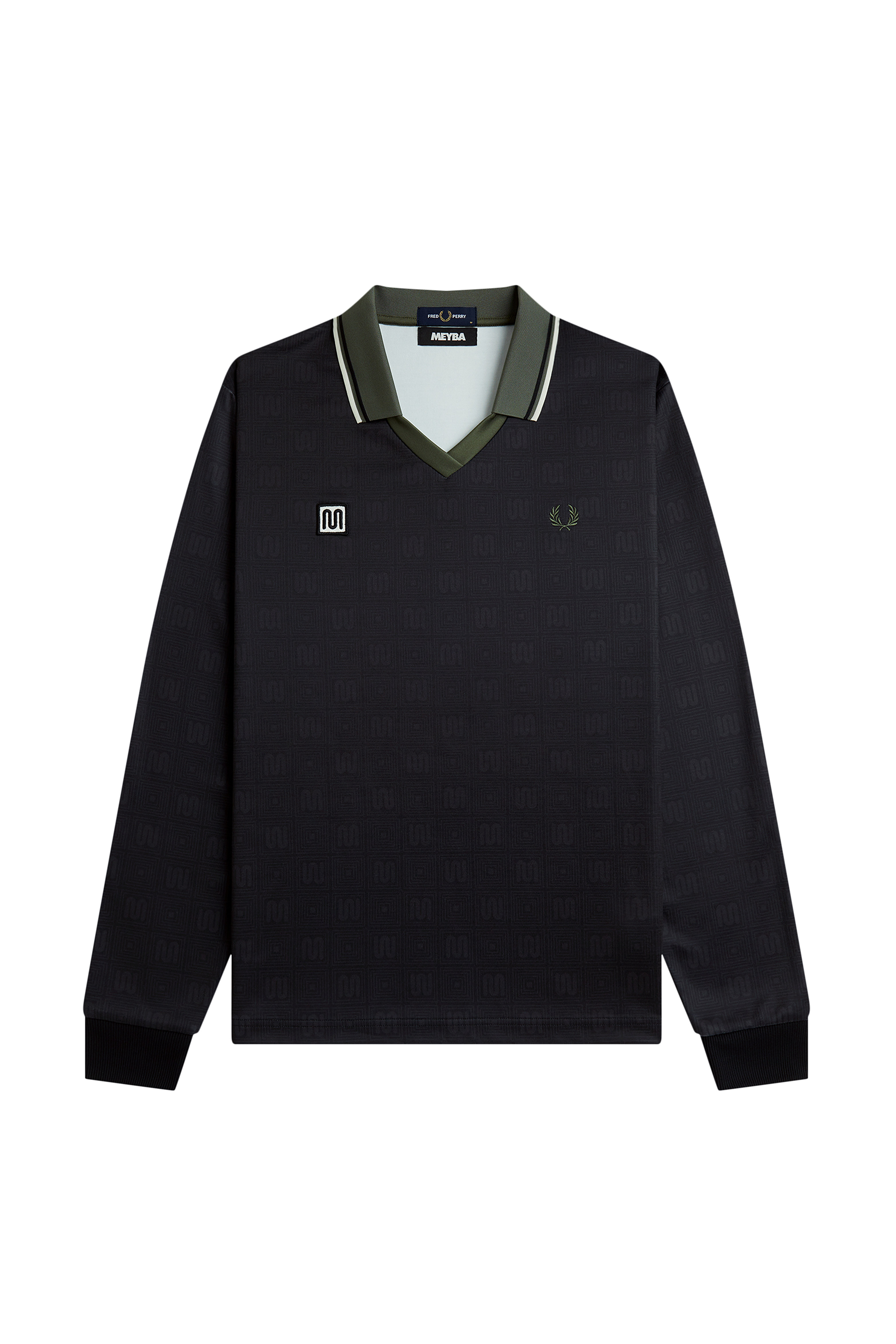 FRED PERRY X MEYBA MEN'S PRINTED L/S POLO SHIRT