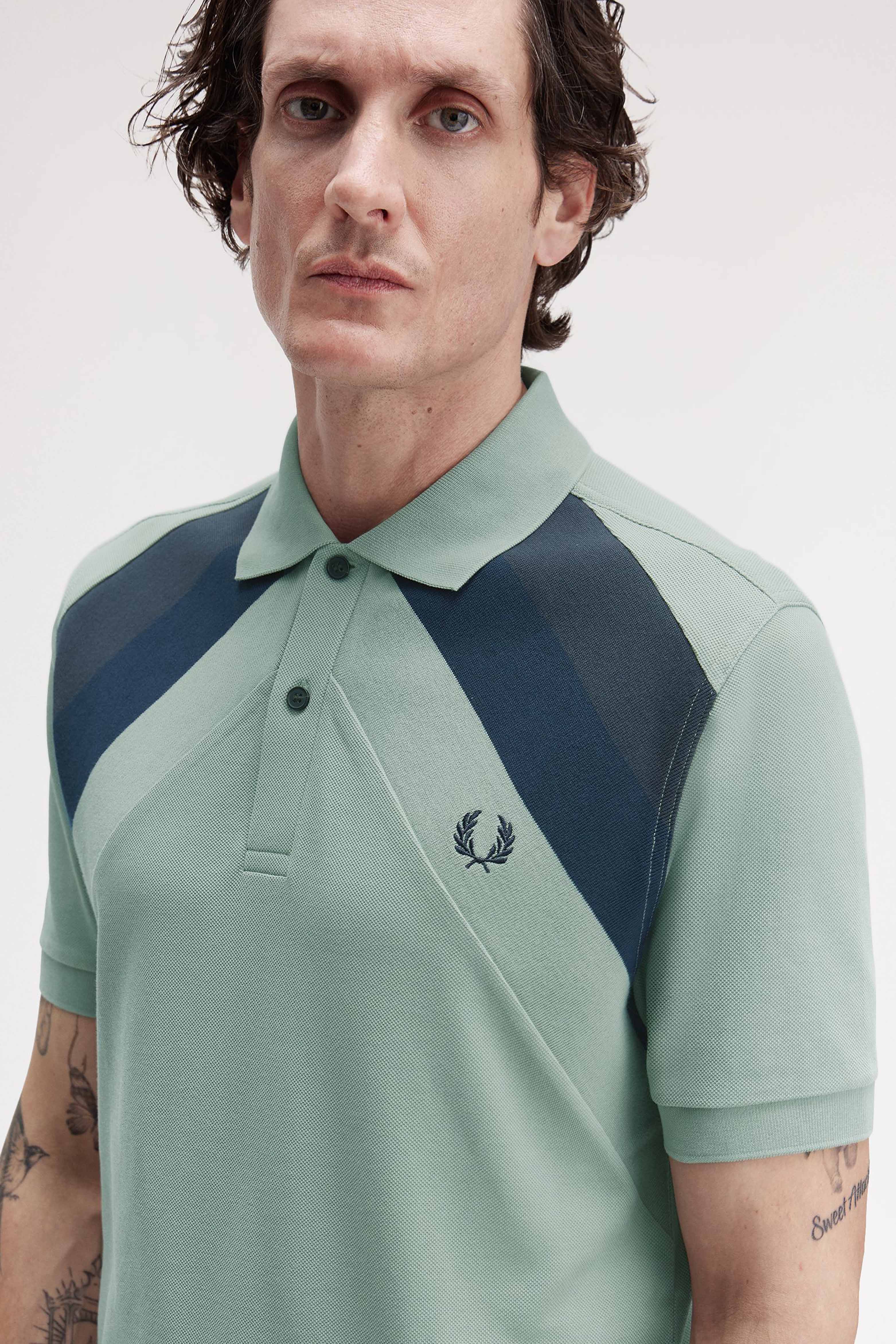 FRED PERRY STRIPED PANEL POLO SHIRT thumbnail 4