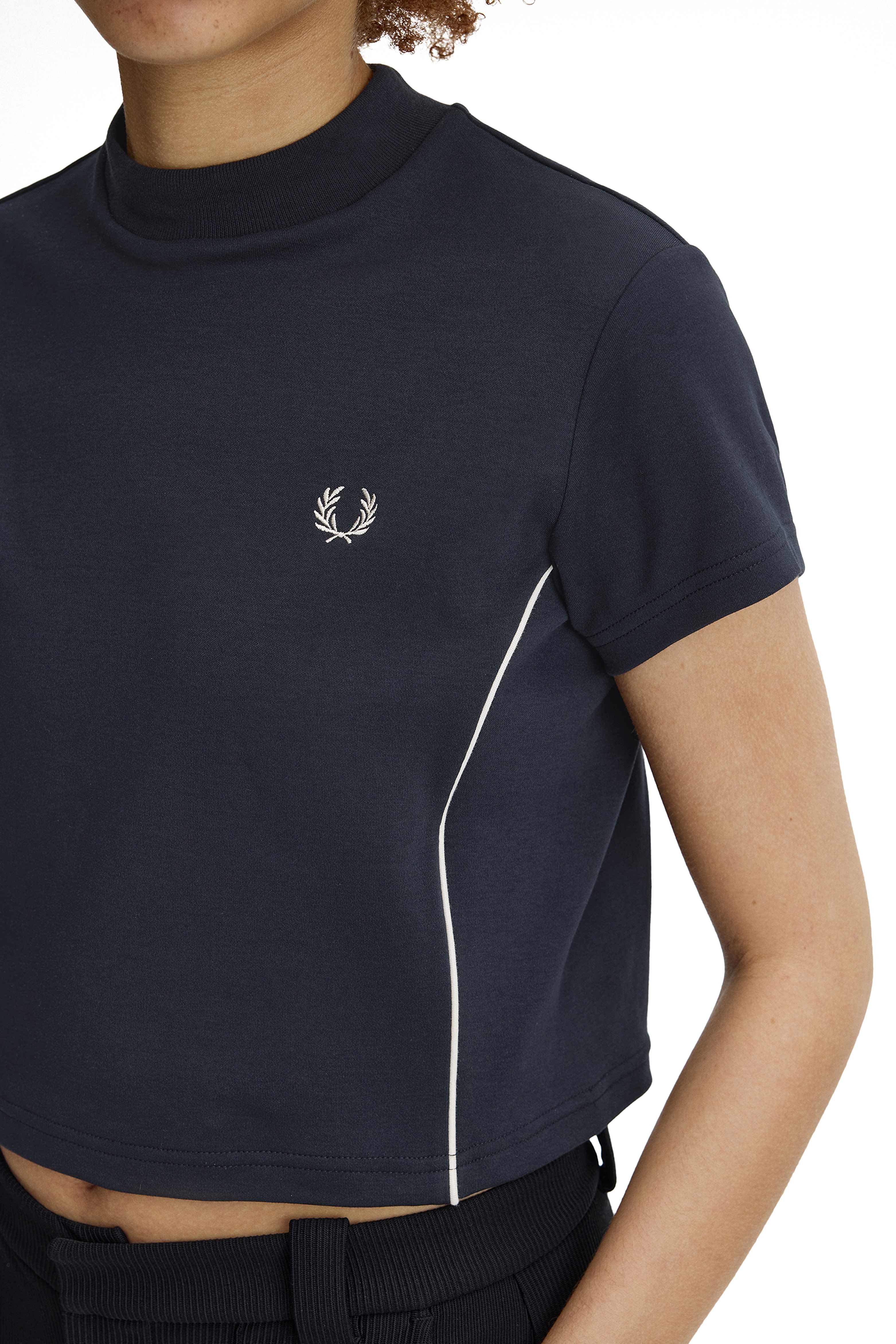 PIPED SEAMS MOCK NECK T-SHIRT thumbnail 4