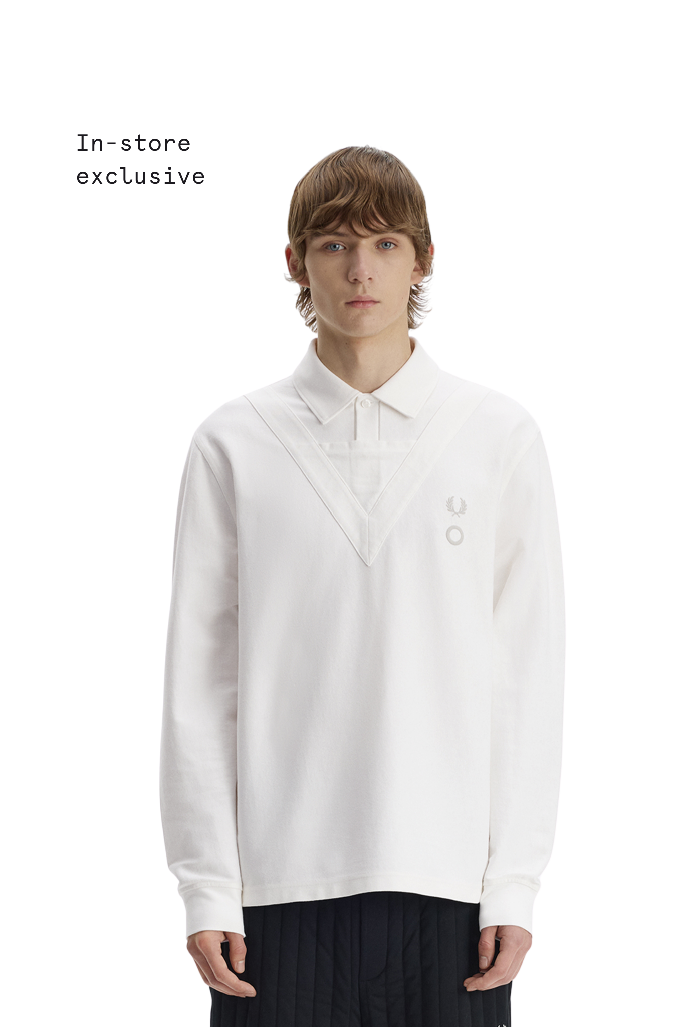 LONGSLEEVE V OVERLAY POLO SHIRT thumbnail 2