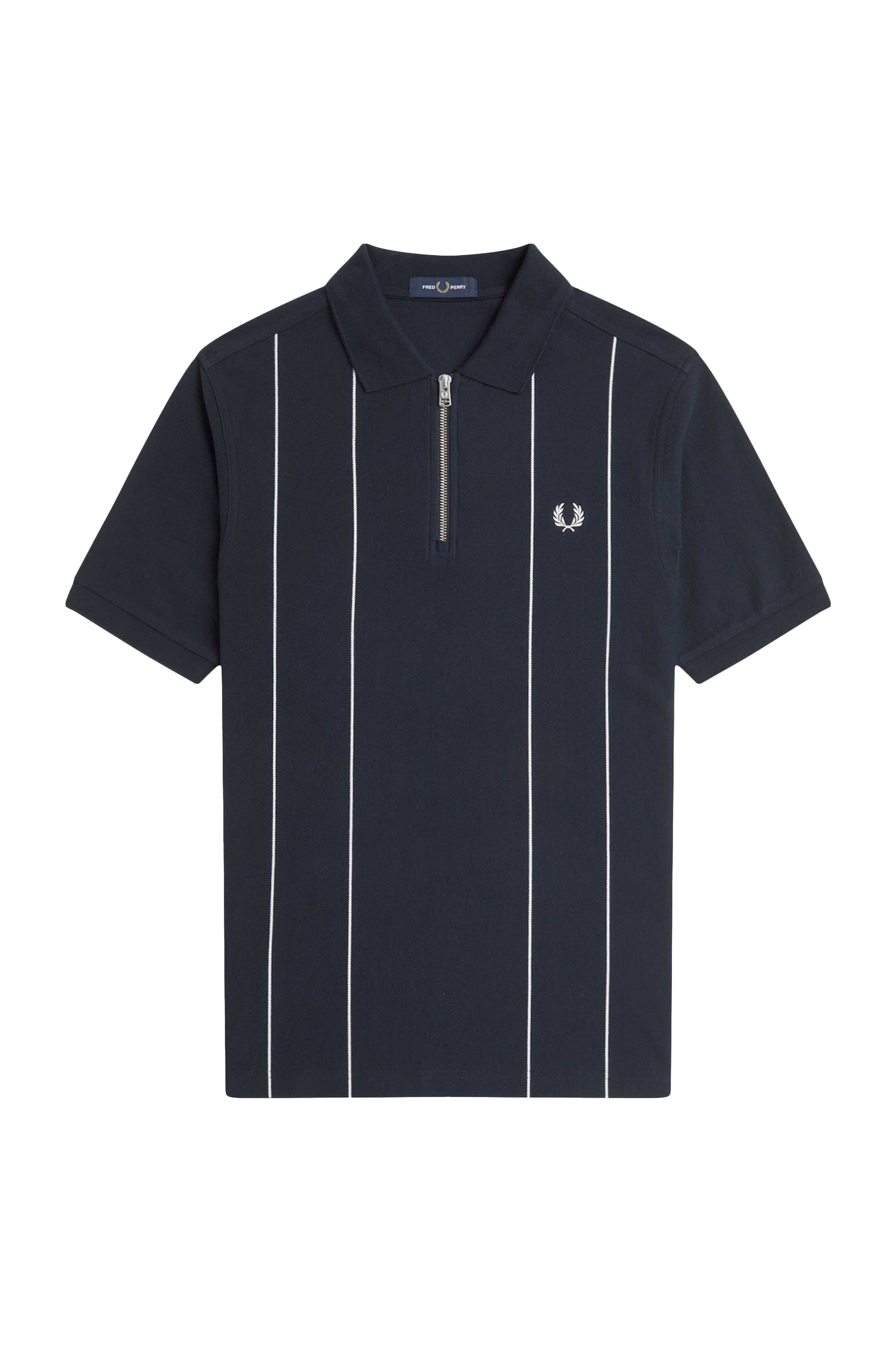 PINSTRIPE ZIP NECK POLO SHIRT
