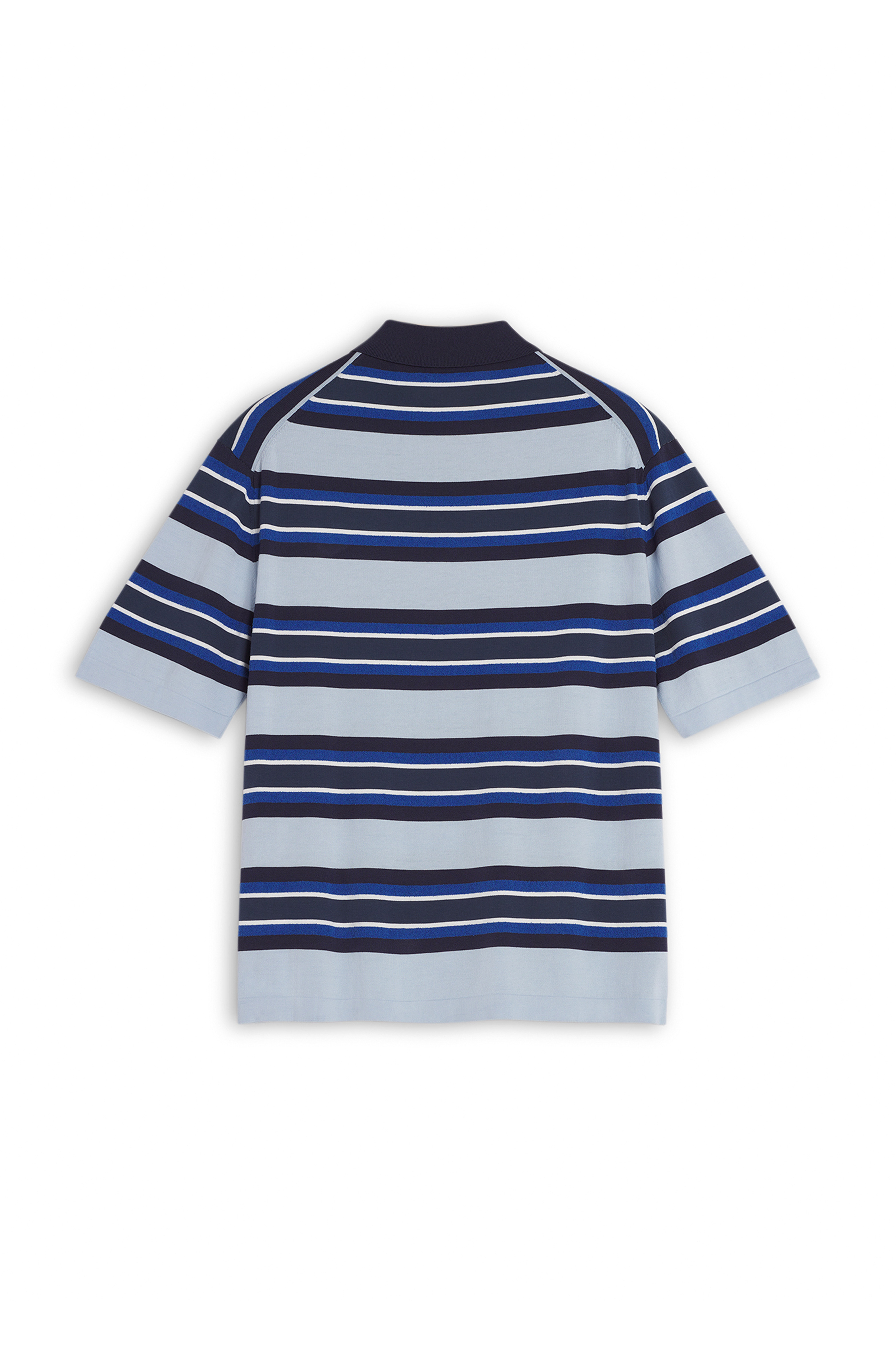 MENS FINE GAUGE STRIPED POLO SHIRT thumbnail 2