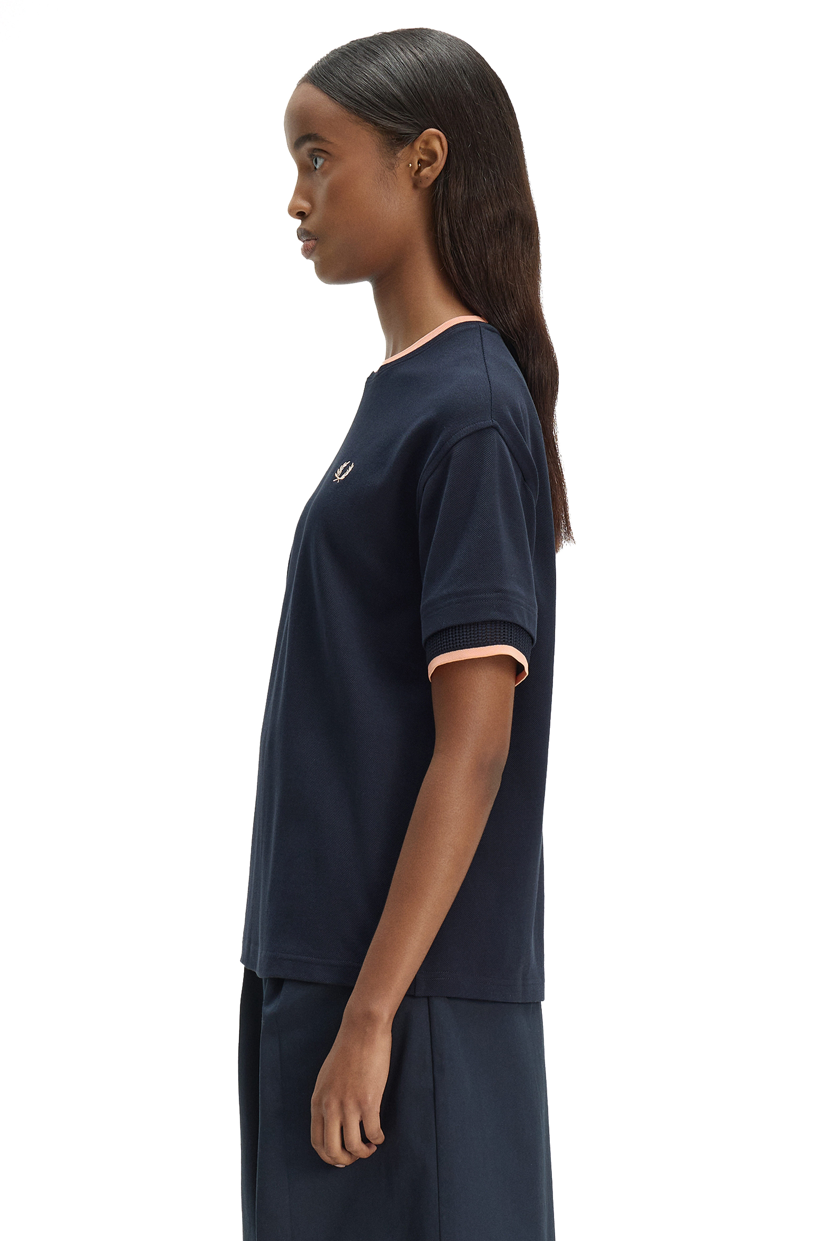 WOMEN'S TIPPED MESH PIQUE T-SHIRT thumbnail 5