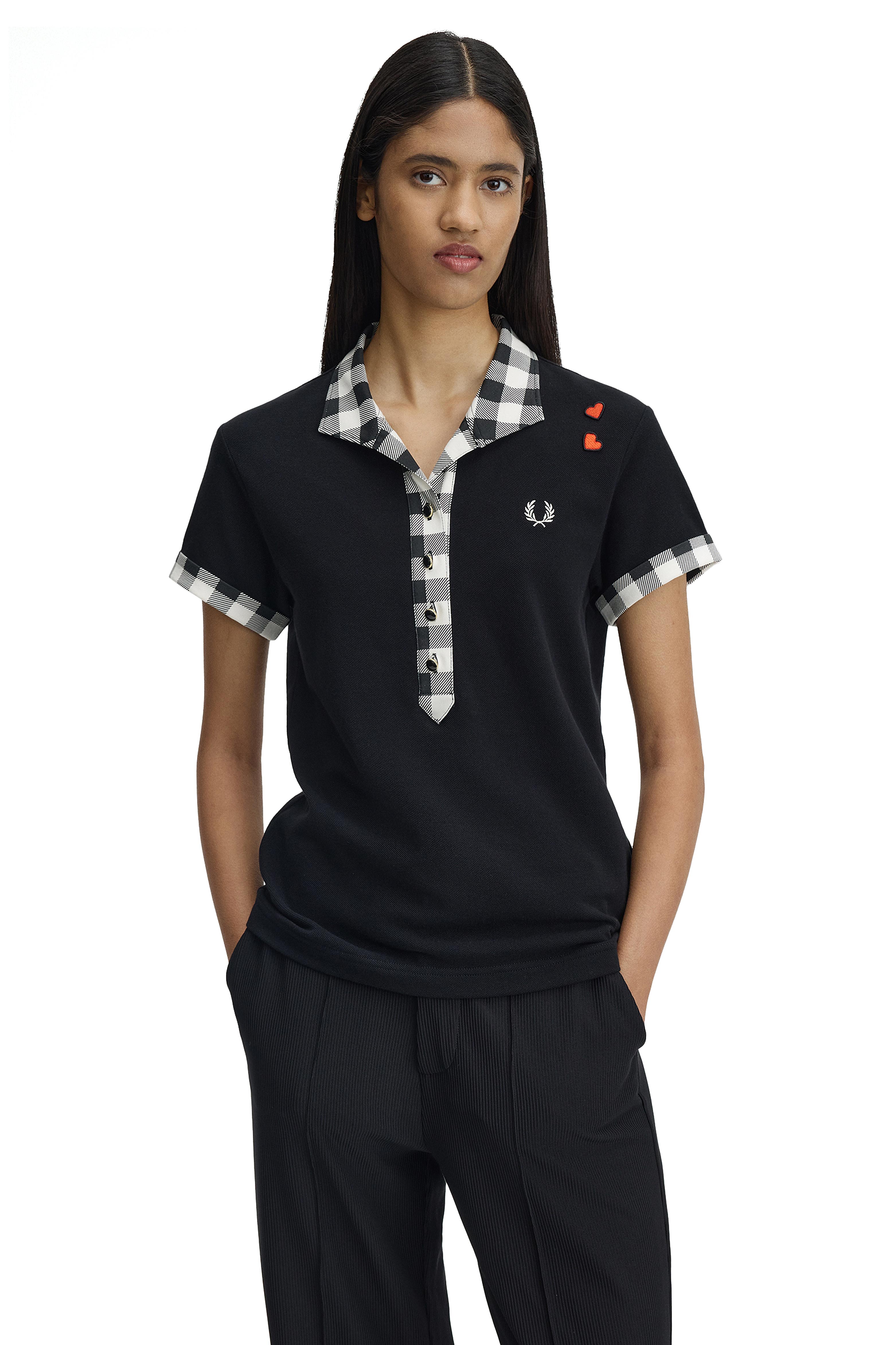WOMEN'S PRINTED TRIM POLO SHIRT thumbnail 3