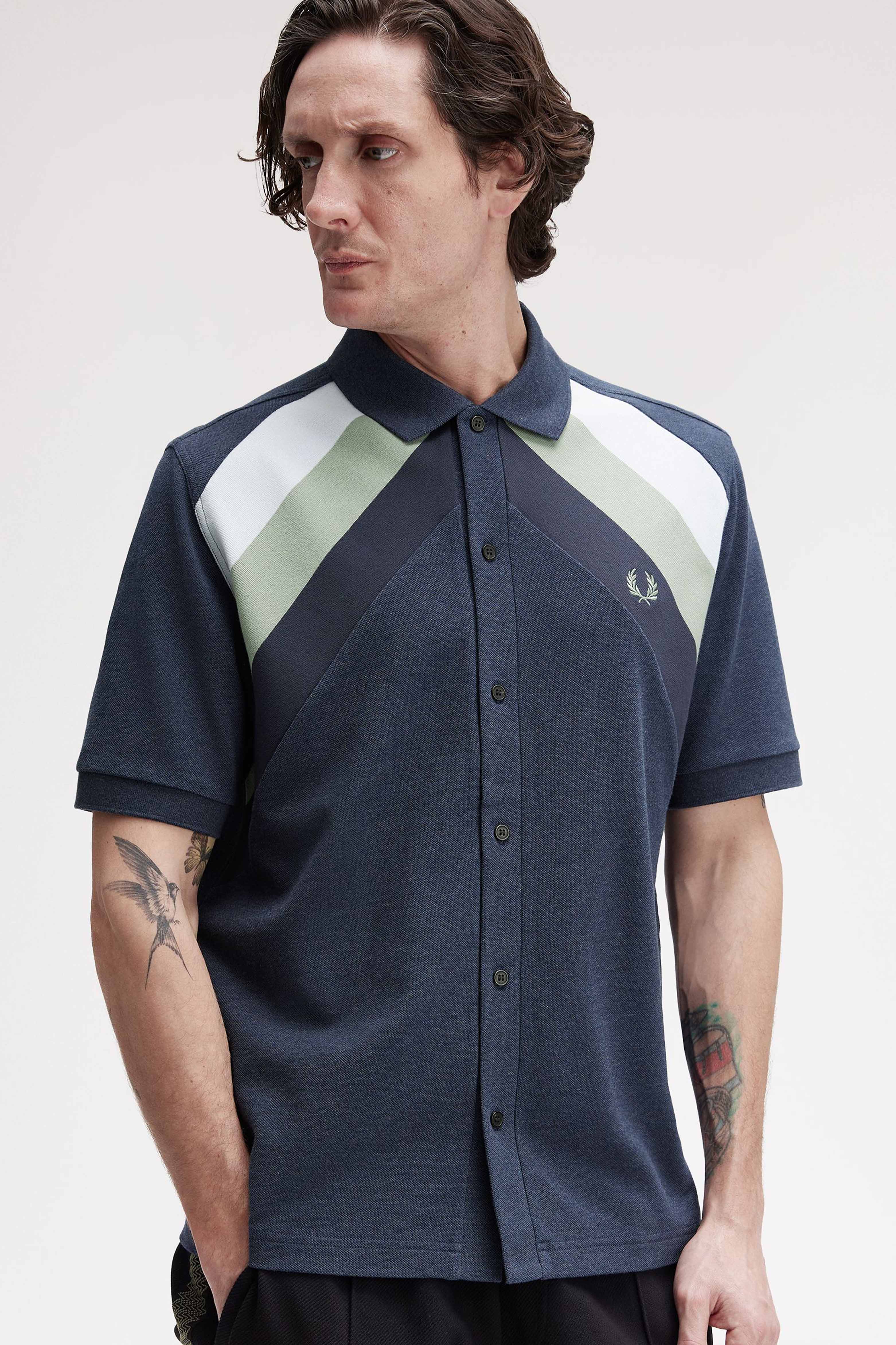 STRIPED PANEL BUTTON THRU POLO thumbnail 4